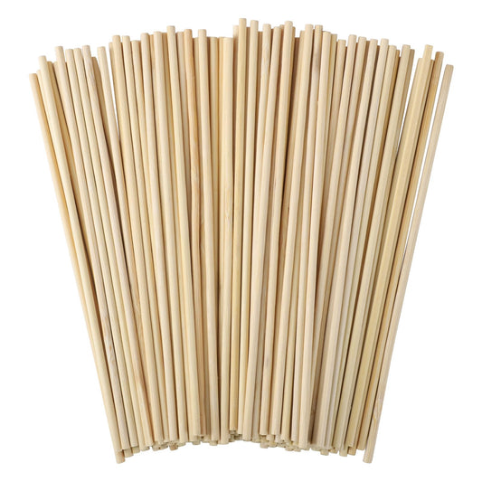 150 Pcs Dowel Rods, 1/8 x 12 Inch Wooden Dowels Craft Wood Sticks Unfinished Natural Bamboo Sticks for Flower Bouquet Crafts and DIYers