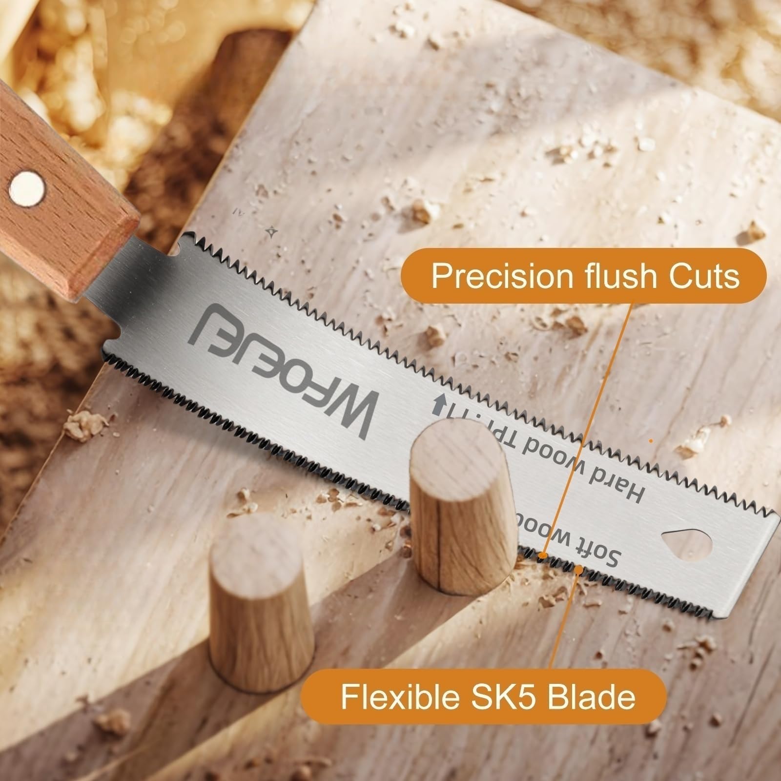 6 Inch Japanese Pull Saw，Hand Saw Woodworking Tools，Wood Handle, Sharp & Lightweight for Woodworking