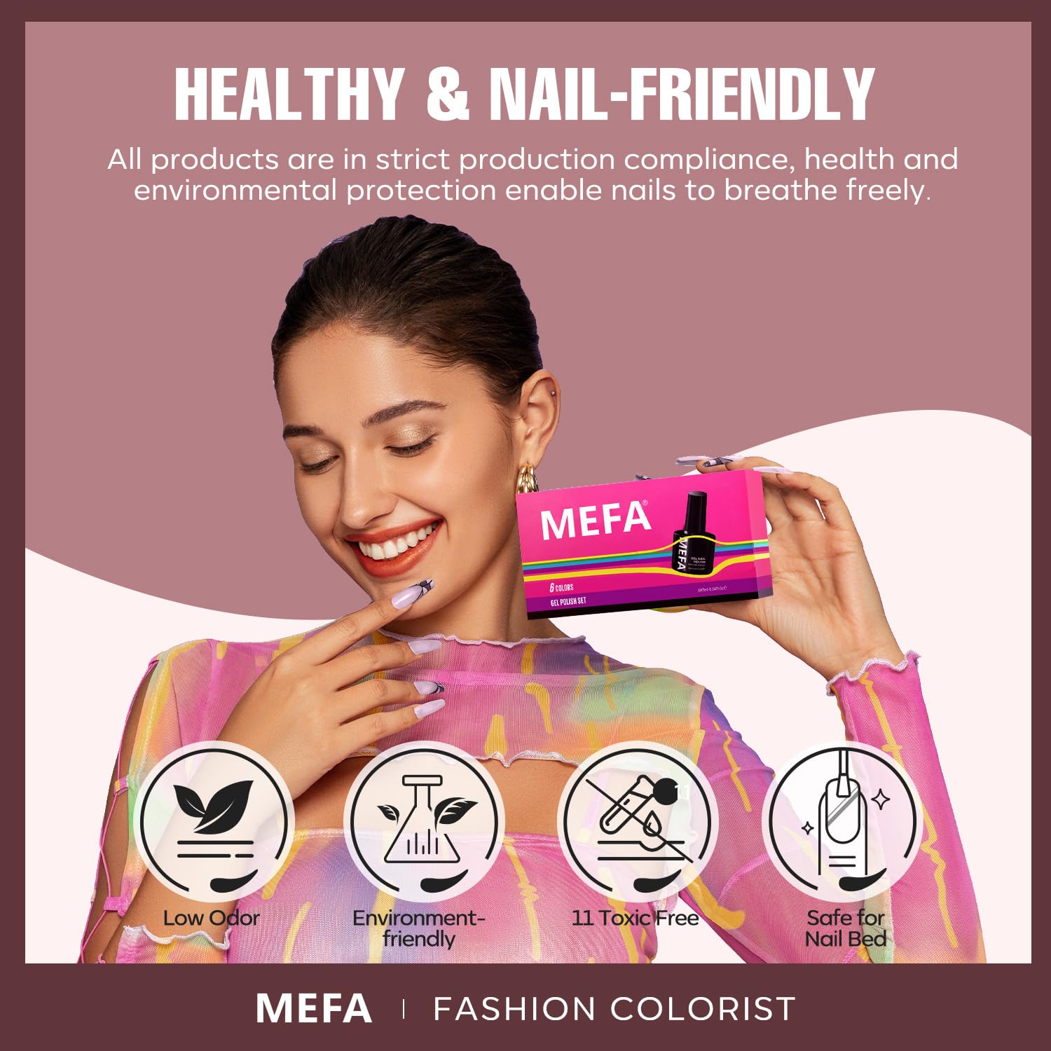 MEFA Fall Gel Nail Polish Set, 12 Colors Burgundy Red Nail Polish Set Champagne Gold Glitter Nail Polish Gel Soak Off Dark Red Purple Shimmer Nude Brown Manicure Gifts for Women Girl DIY Salon Home