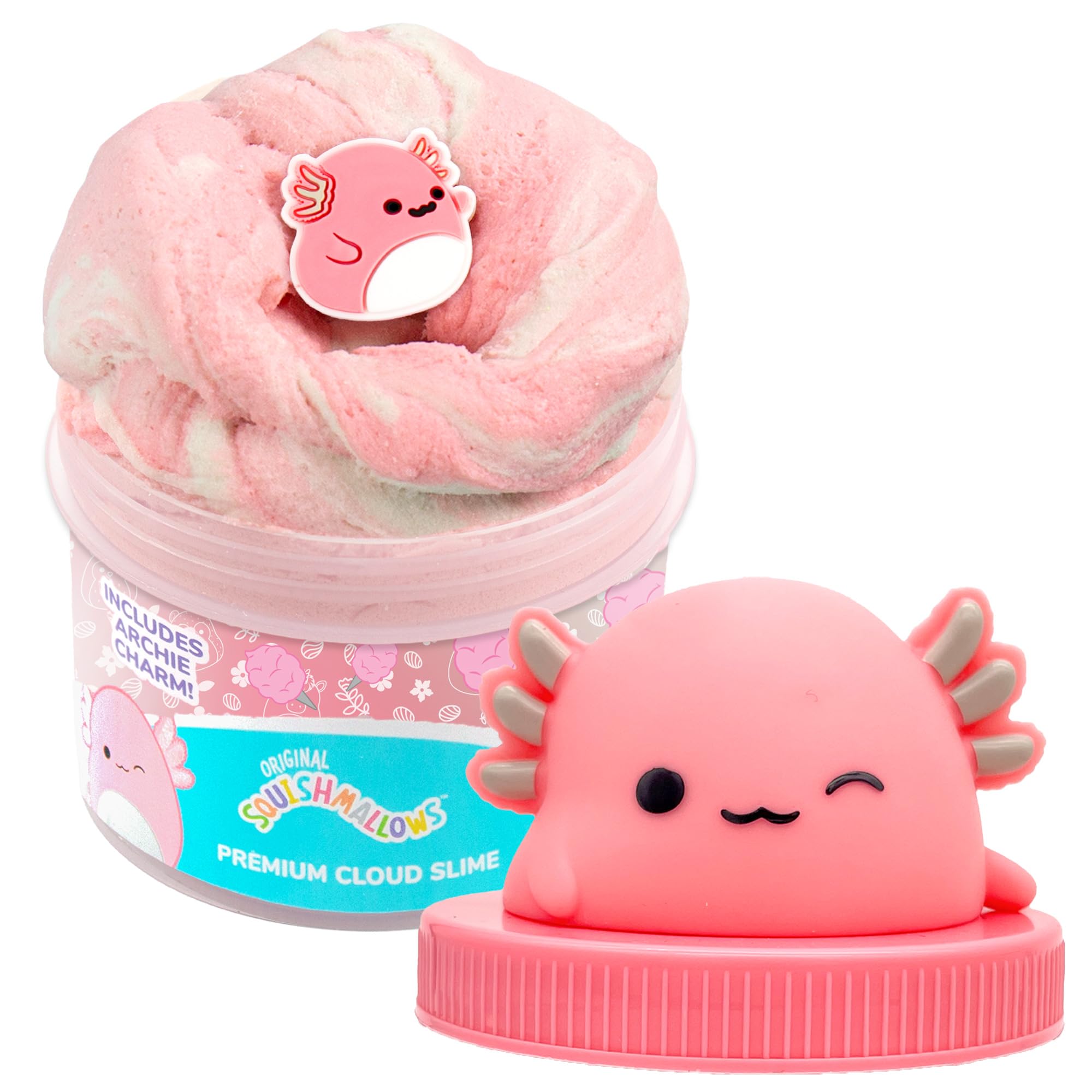 Original Squishmallows Ashley The Apple Premium Cloud Slime, 8 oz. Fluffy Slime, Green Apple Scented, 3 Fun Slime Add Ins, Pre-Made Slime for Kids, Great 6 Year Old Toys, Super Soft Sludge Toy