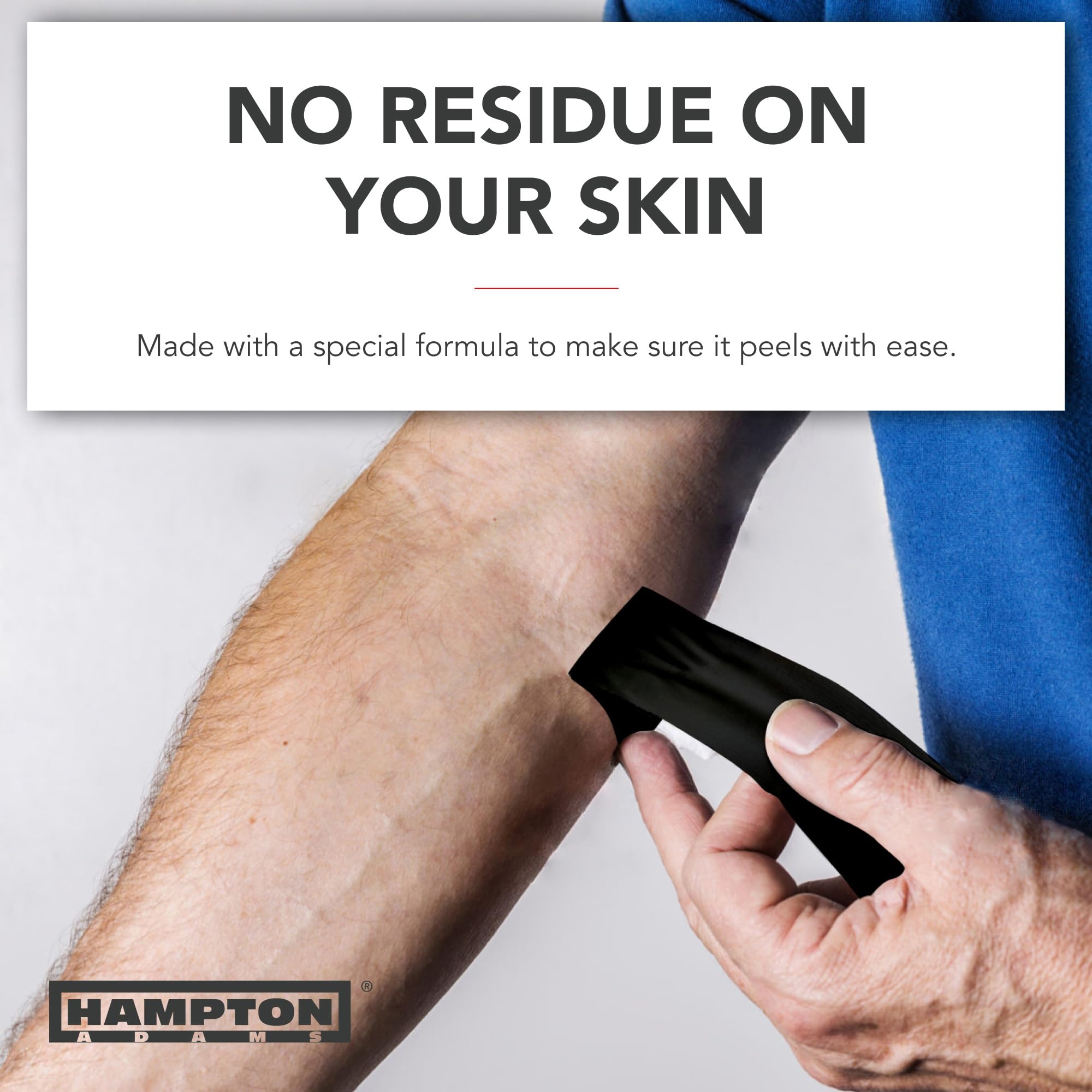 Hampton Adams | As Seen on Shark Tank | Orignial Athletic Sports Tape (3-Pack) | 45ft Rolls | Very Strong Easy Tear NO Sticky Residue | Best Tape for Athlete & Trainers | Fingers Ankles Wrist (Black)