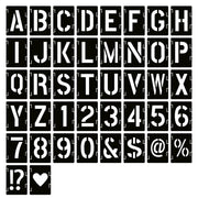 2 Inch Letter Stencils Symbol Numbers Craft Stencils, 42 Pcs Reusable Alphabet Templates Interlocking Stencil Kit for Painting on Wood, Wall, Fabric, Rock, Sign, DIY Art Projects