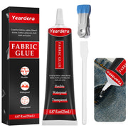 Yeardera Fabric Glue, Permanent, Clear, Washable Adhesive for Clothing, Patches, Leather, Cotton, Denim, Polyester, Flannel, and All Fabrics (Fabric Glue 25ml)