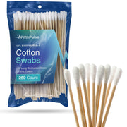50 Biodegradable Long Cotton Swabs - 8 Inch Cotton Swabs for Ears - Long Q Tips Made From Birchwood and 100% Cotton - Lint Free