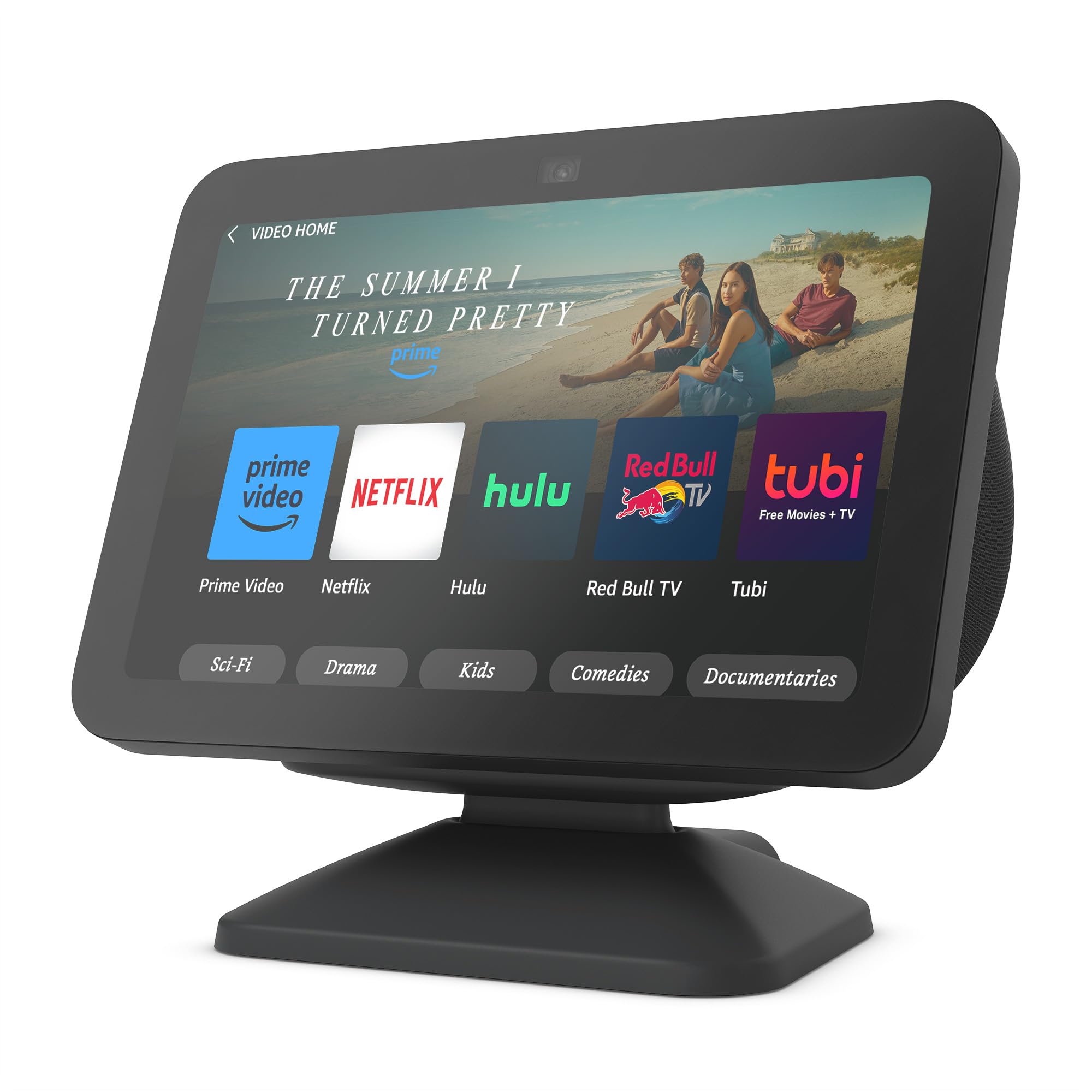 ستاند قابل للتعديل لجهاز Echo Show 8 (الجيل الثالث) مع منفذ شحن USB-C | فحمي