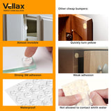 Vellax Self Adhesive Cabinet Door Bumpers - 128 pcs Sticky Silicone Clear Sound Dampening Rubber Bumpers - Cabinet Bumpers for Wall Protection, Kitchen Furniture, Decor, Drawer Stops