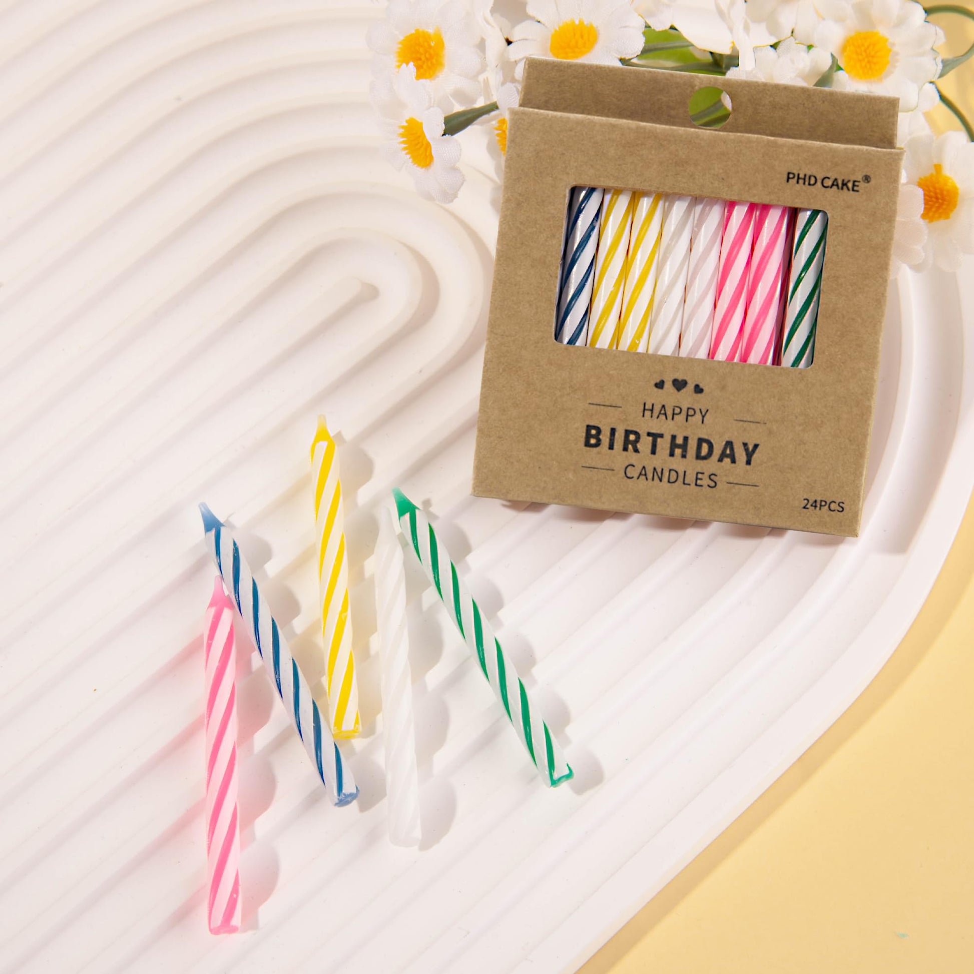 PHD CAKE 144-Count Multicolored Spiral Birthday Candle, Birthday Candles for Cake, Cupcake Candles, Party Celebration
