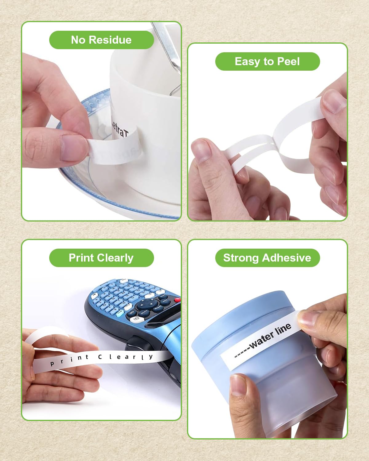 6-Pack Paper White Tape Replace for DYMO Label Maker Refills 91330, Compatible with Dymo Letratag Refills 1/2 x 13 Paper Label for Dymo LetraTag LT-100T LT-100H