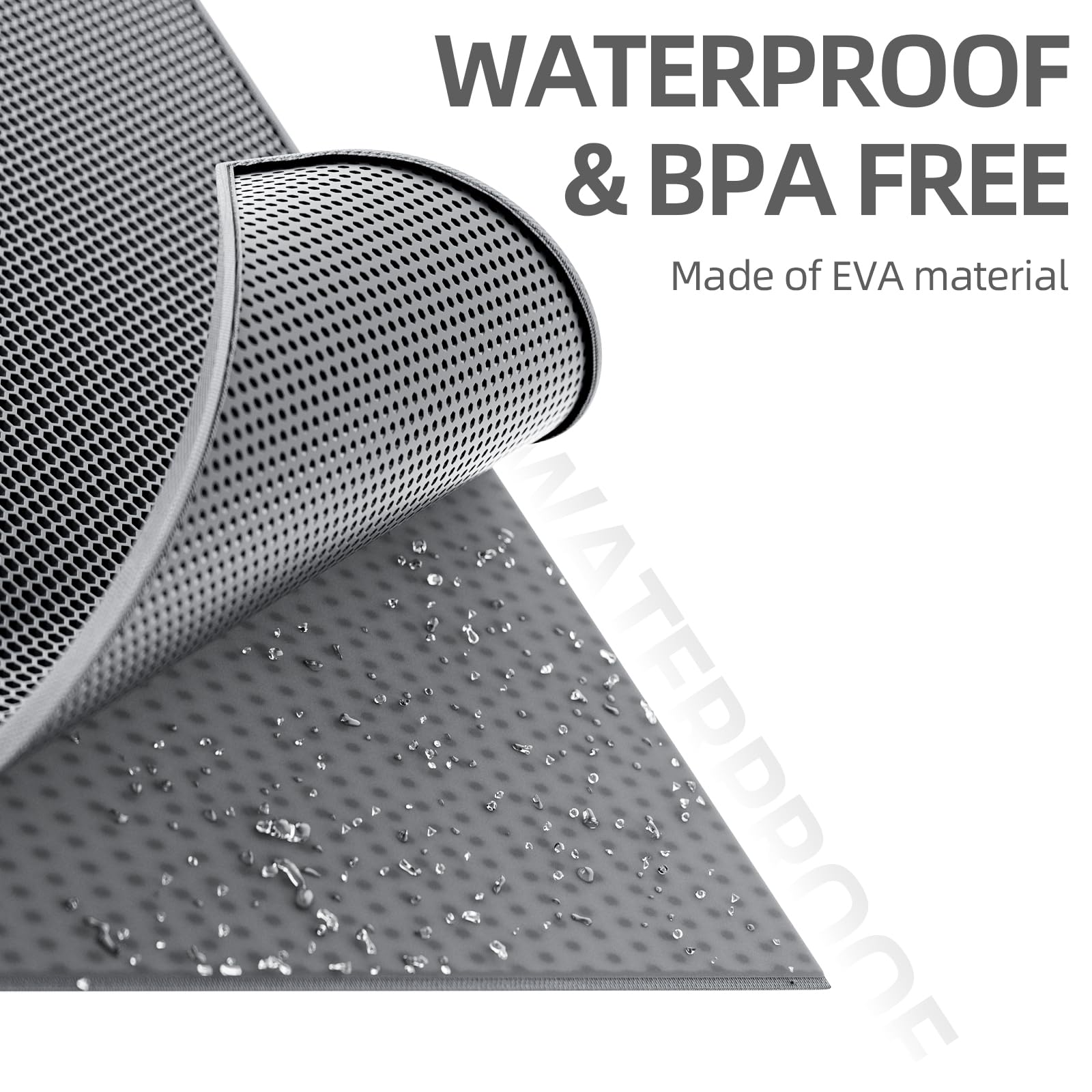 ESTHELLO Cat Litter Mat, Cat Litter Trapping Mat, Honeycomb Double Layer Design, Easy to Clean,Washable (24’’ x 15’’ Gray