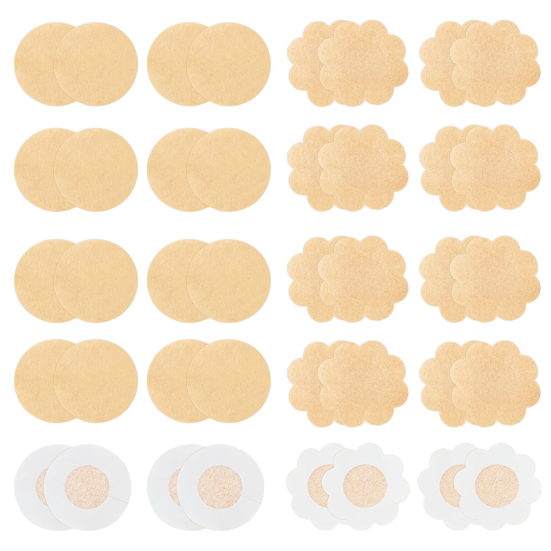 WITROMAN 40 Pieces nipple covers disposable nipple Pasties nipple Petals (Nude)