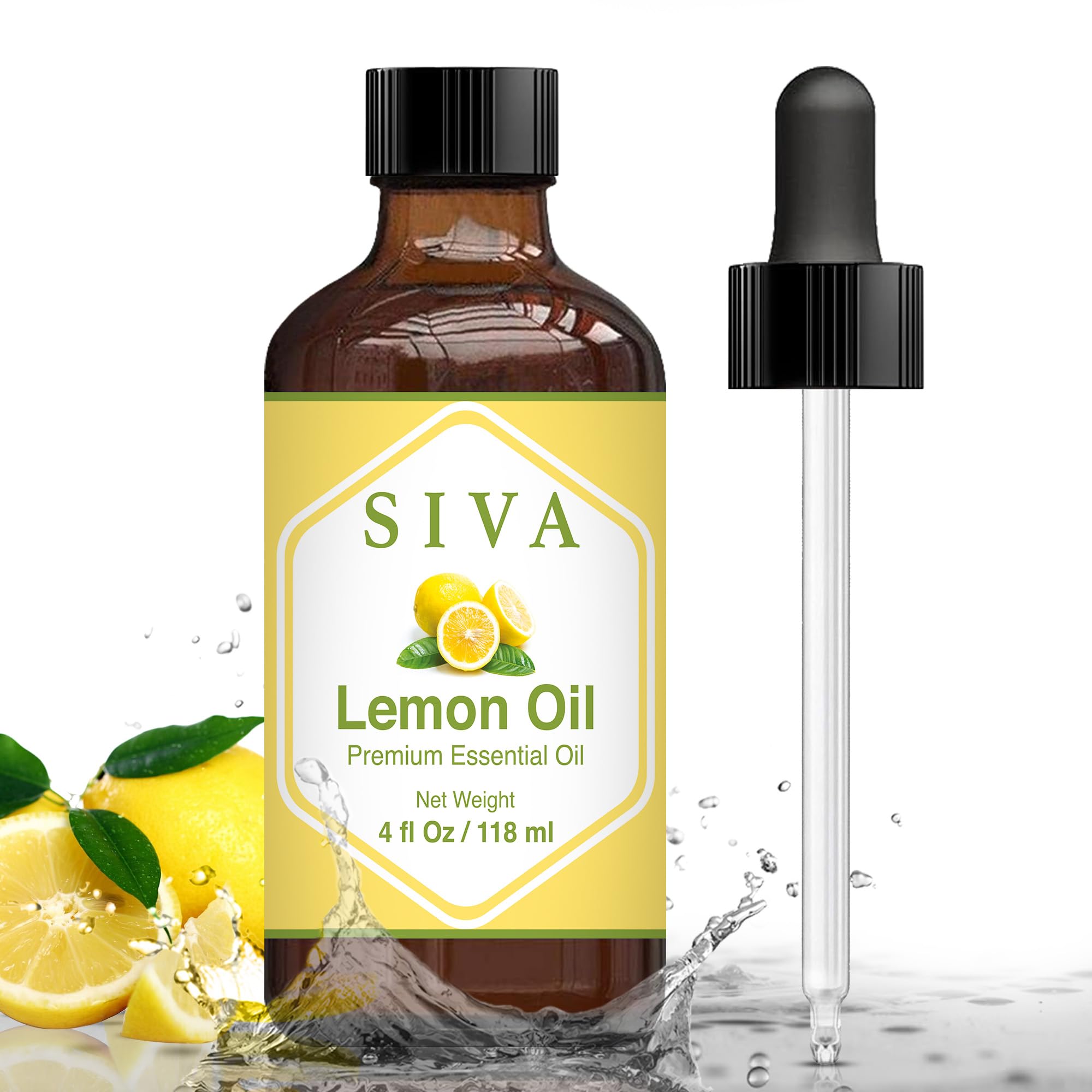 Siva Lavender Essential Oil 4 Fl Oz with Glass Dropper – 100% Pure, Natural, Undiluted & Therapeutic Grade, Amazing for Skin & Hair Care, Diffuser, Aromatherapy, Massage, DIY Soaps & Candles