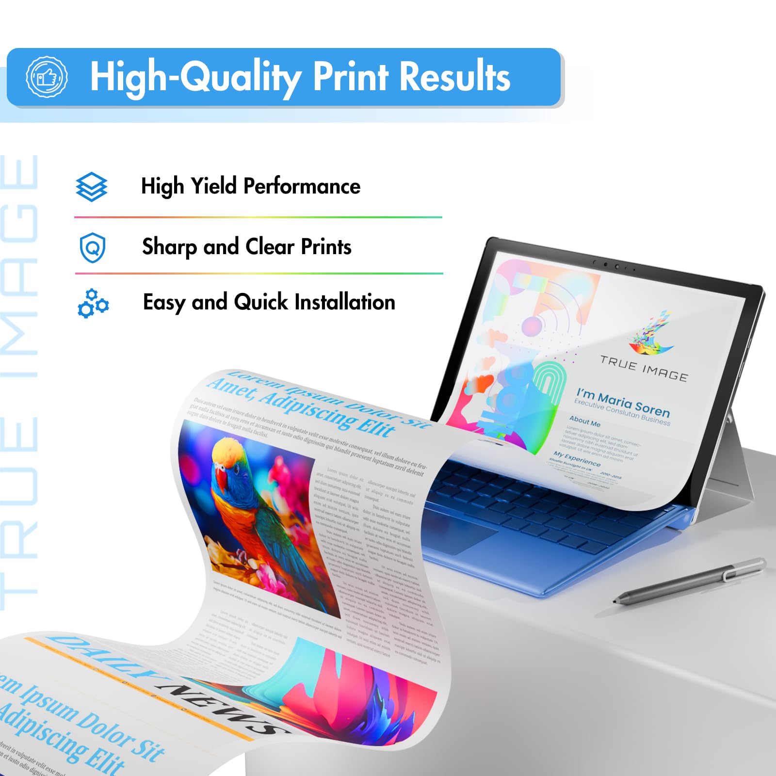 TRUE IMAGE 201X M277dw Tonerkartusche, 4er-Pack, hohe Reichweite, kompatibel für HP 201X 201A M252dw CF400X Color LaserJet Pro MFP M277dw M277c6 CF401X CF402X CF403X Drucker Schwarz/Cyan/Gelb/Magenta
