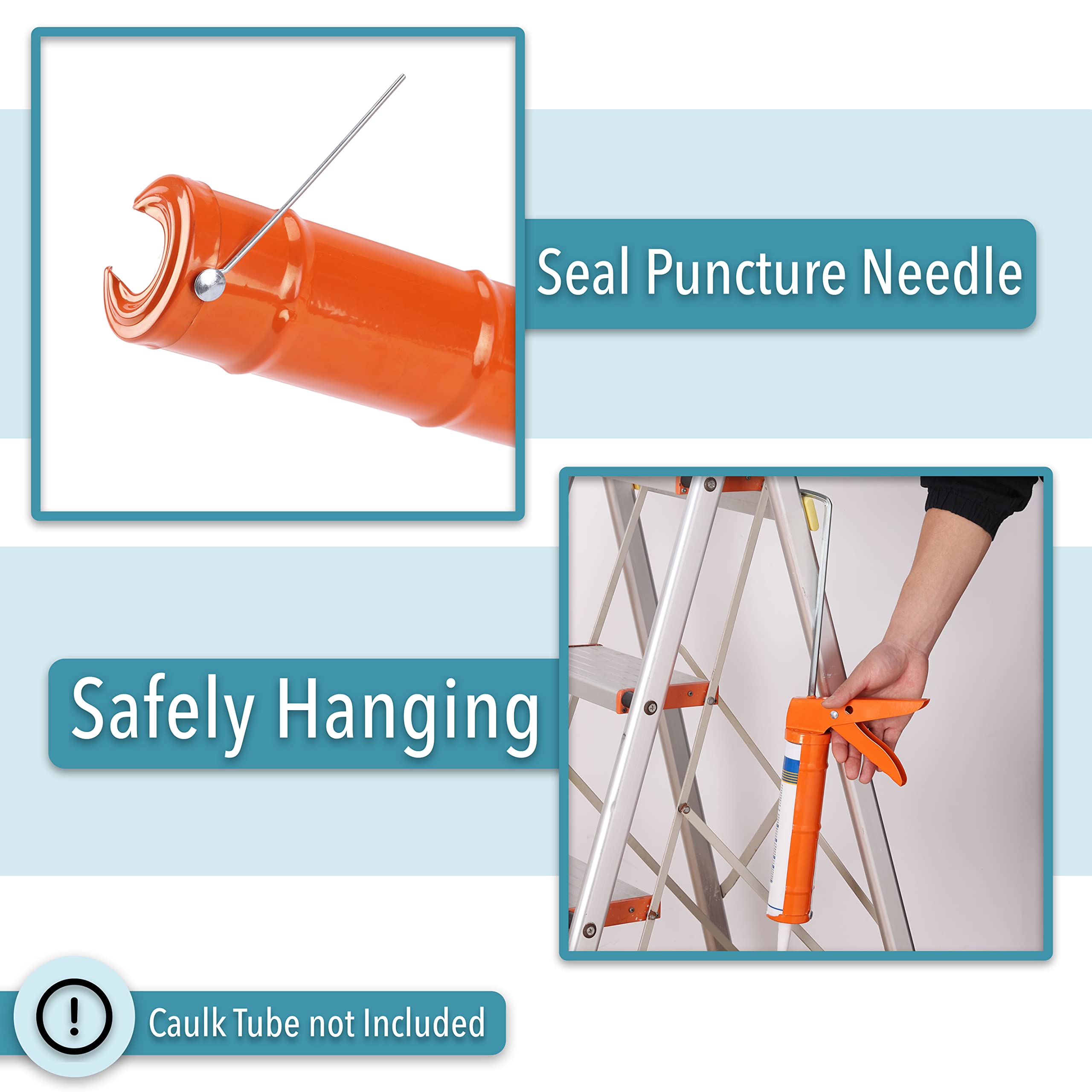 Bates- Caulking Silicone Gun, 10:1 Thrust Ratio, Hand Caulking Guns, No Drip