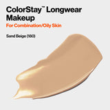 Revlon Liquid Foundation, ColorStay Face Makeup for Combination & Oily Skin, SPF 15, Longwear Medium-Full Coverage with Matte Finish, Buff (150), 1.0 Oz