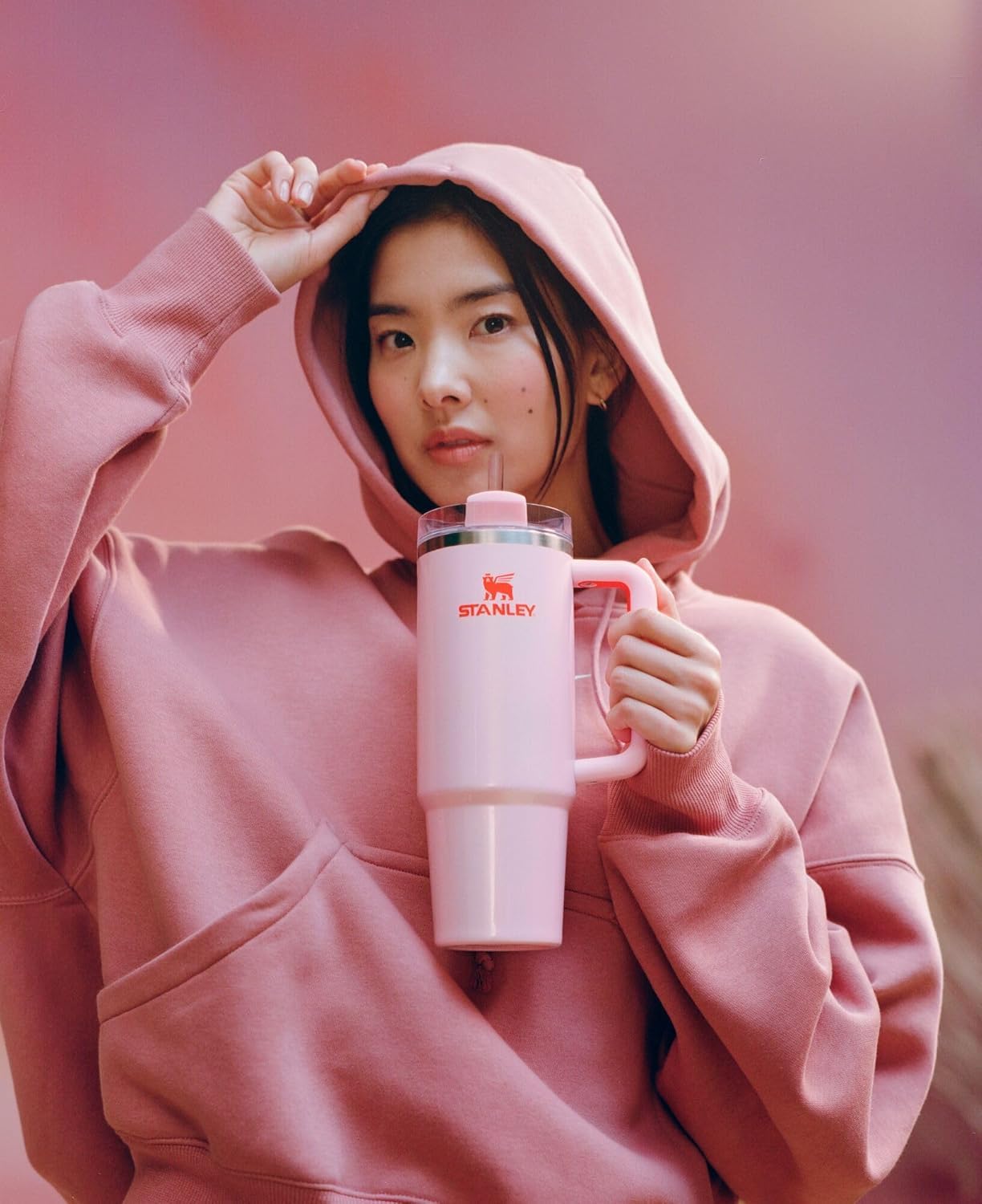 Stanley Quencher H2.0 Tumbler with Handle and Straw 30 oz | Flowstate 3-Position Lid | Cup Holder Compatible for Travel | Insulated Stainless Steel Cup | BPA-Free | Rose Petal Shimmer