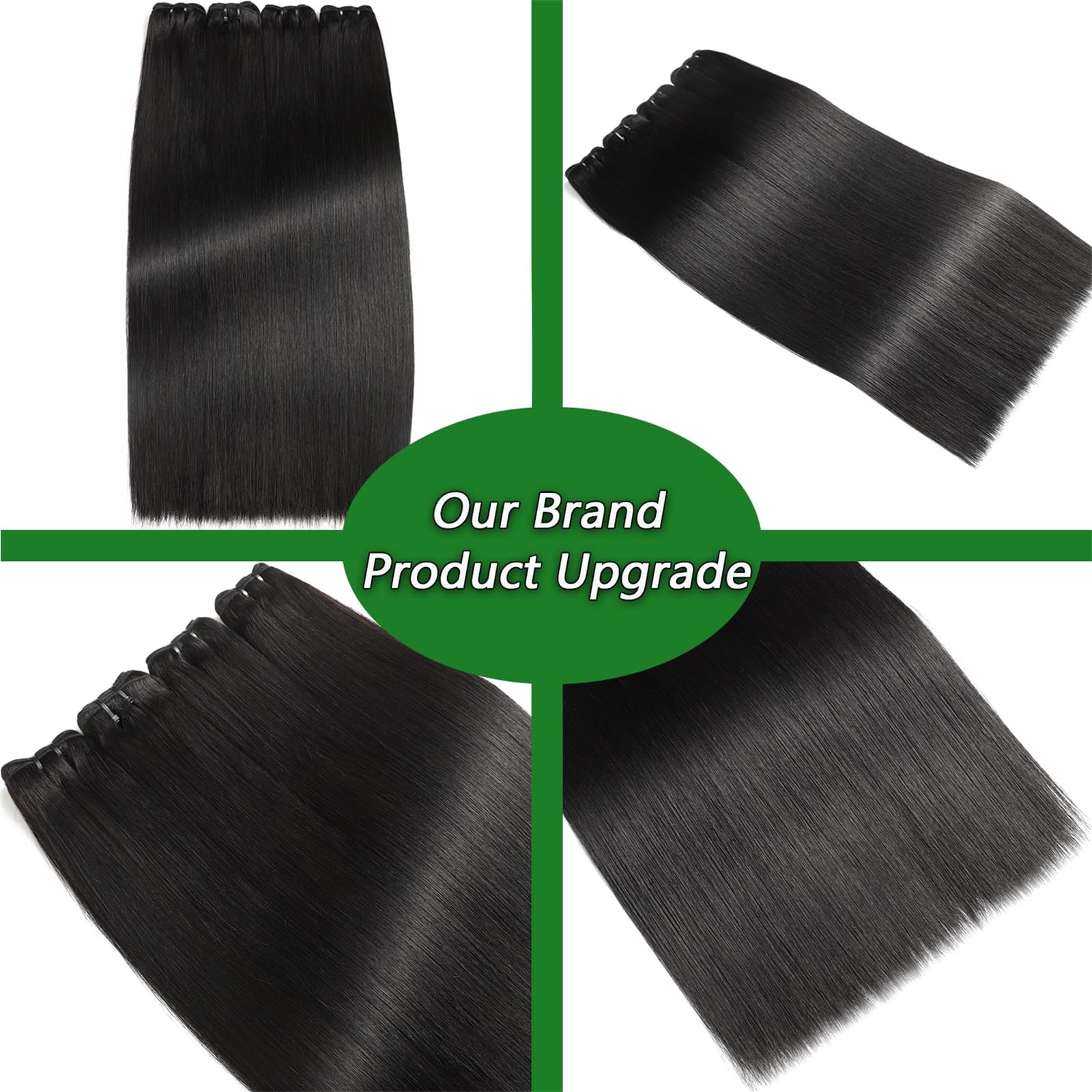 12A Human Hair Bundles 18 20 22 24 Inch 4 Straight Bundles Human Hair 100% Unprocessed Brazilian Remy Virgin Hair Extensions Raw Quick Weave Sew In Glossy Billion Hair Bundles Natural Black