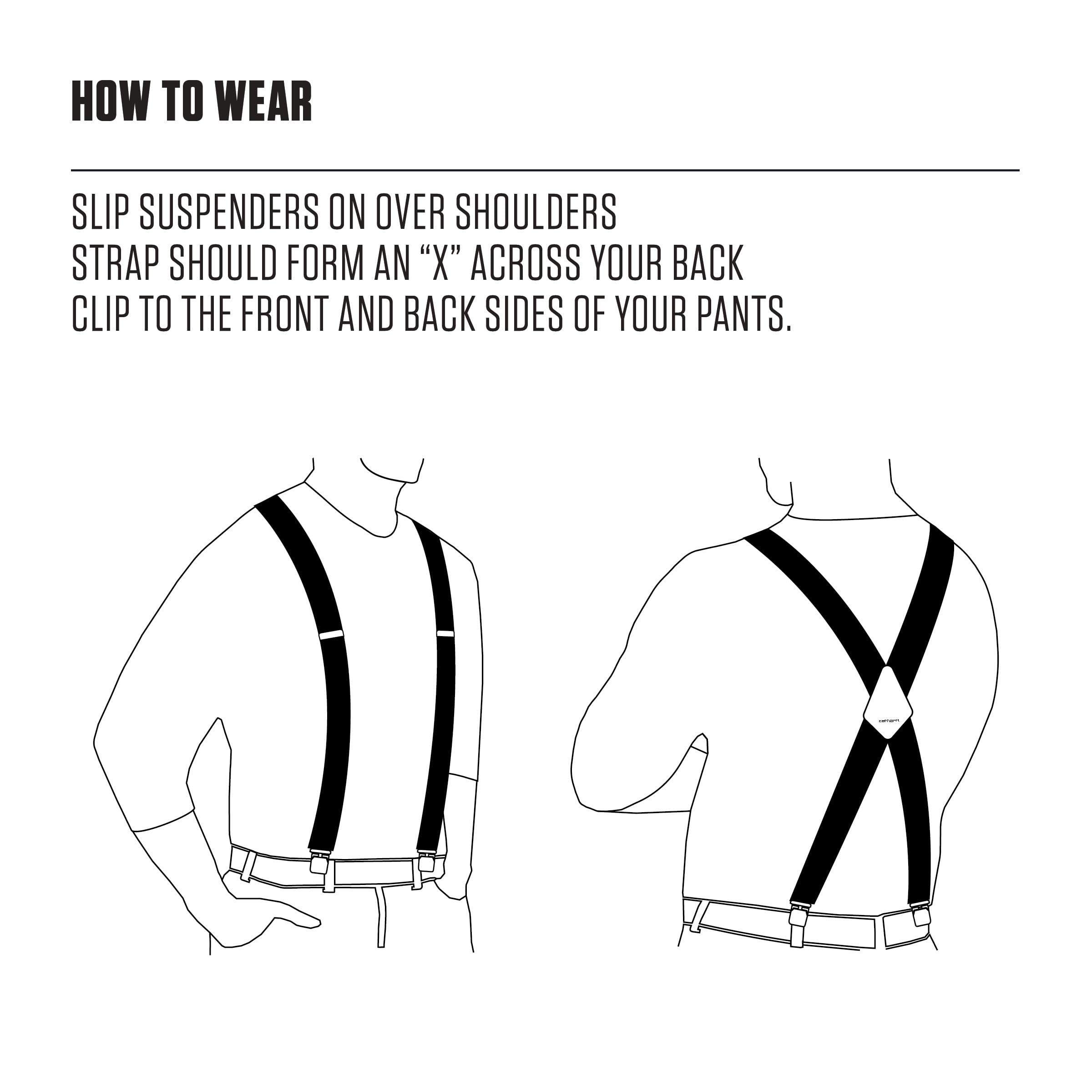 Carhartt Rugged Flex Elastic Suspenders Black, One Size (52” Maximum Length) Suspender Width: 2"