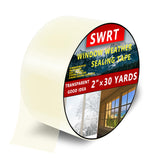 SWRT 2”x30yd/90ft Transparent Window Weather Sealing Tape, No Residue Window Insulation for Winter, Preventing Cold Air Loss in Summer Door and Window Seal Kit