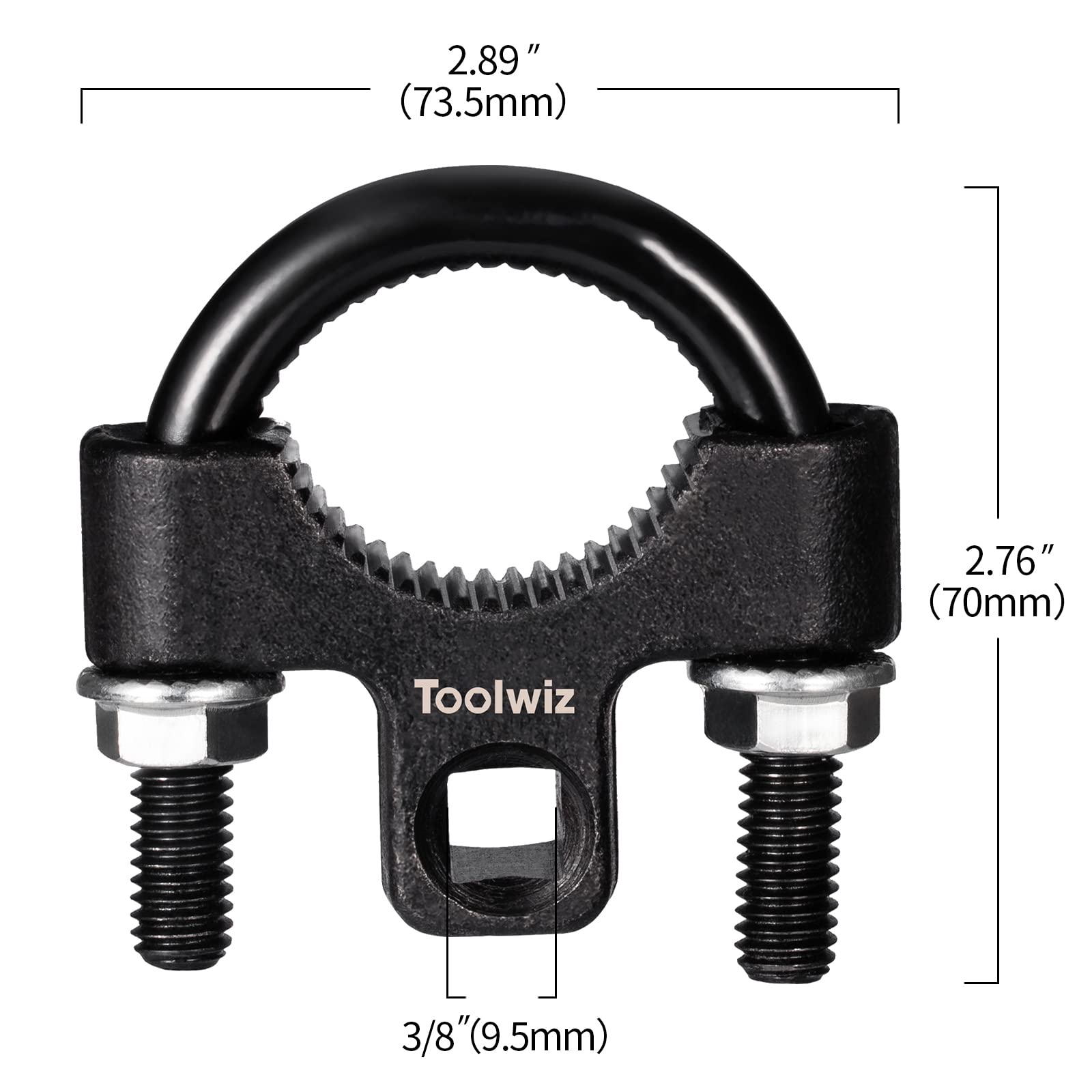 Toolwiz Inner Tie Rod Removal Tool - 3/8” inch Universal Low Profile Tool 30-42mm with Non-Slip Teeth for Easy Inner Rod Removal and Installation, U-Wrench for Car Truck Vehicle Automotive Repair
