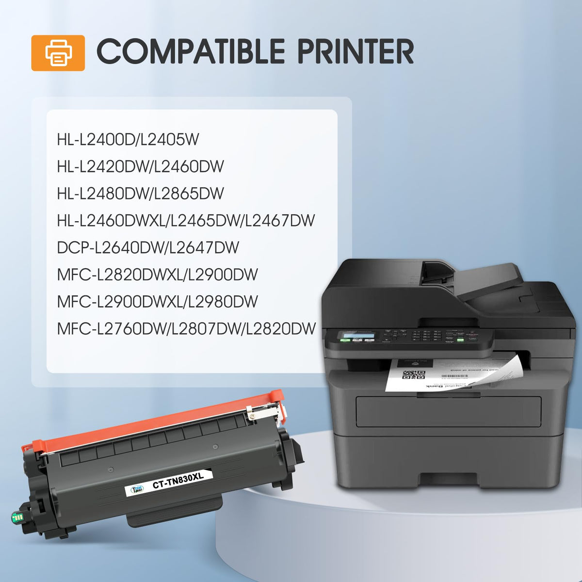 TN830 TN830XL 830XL Toner für Brother Drucker DCP-L2640DW HL-L2460DW Ersatz für Brother TN-830 XL/V/R TN 830 XL TN-830XL Kassette MFC-L2820DW HL-L2405W HL-L2400D Drucker Hohe Reichweite 4er-Pack Schwarz