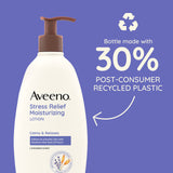 Aveeno Daily Stress Relief Body Lotion with Lavender Scent for Moisturizing , Natural Oatmeal to Calm & Relax, Non-Greasy, 12 fl. oz