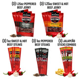 Jack Link's Spicy Beef Jerky Gift Basket Variety Pack - Includes Beef Jerky, Meat Sticks, and Beef Steaks, Great Christmas Gift for Men, 15-Piece Jerky Stocking Stuffers with Various Flavors