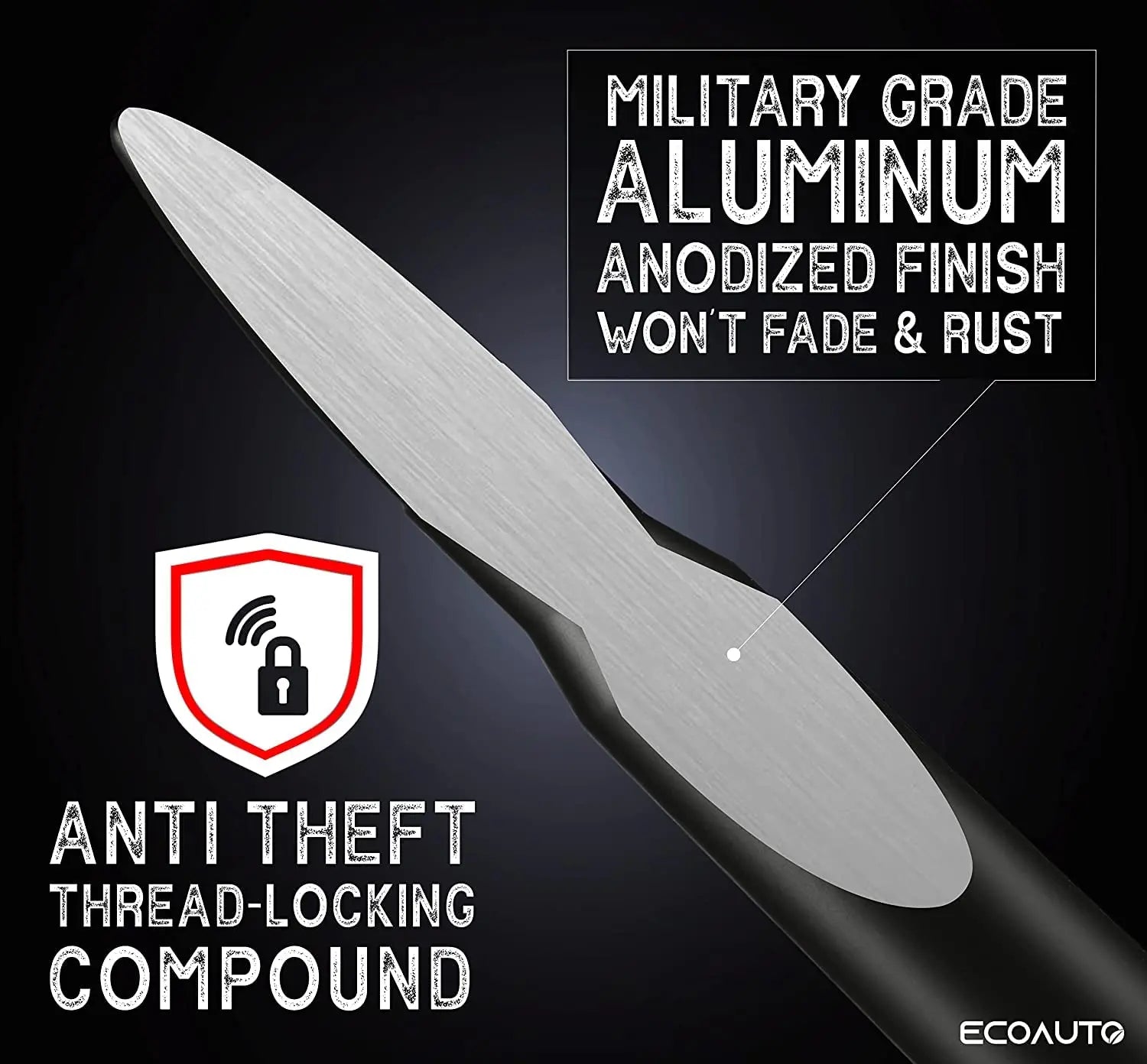 EcoAuto 50 Cal Bullet Antenna for Ford F150 F250 F350 & Dodge Ram & Ford Raptor Bronco - Instantly Upgrade Your Truck Look with F150 Antenna - Anti-Theft Antenna Topper - Matte Black Bullet Antenna