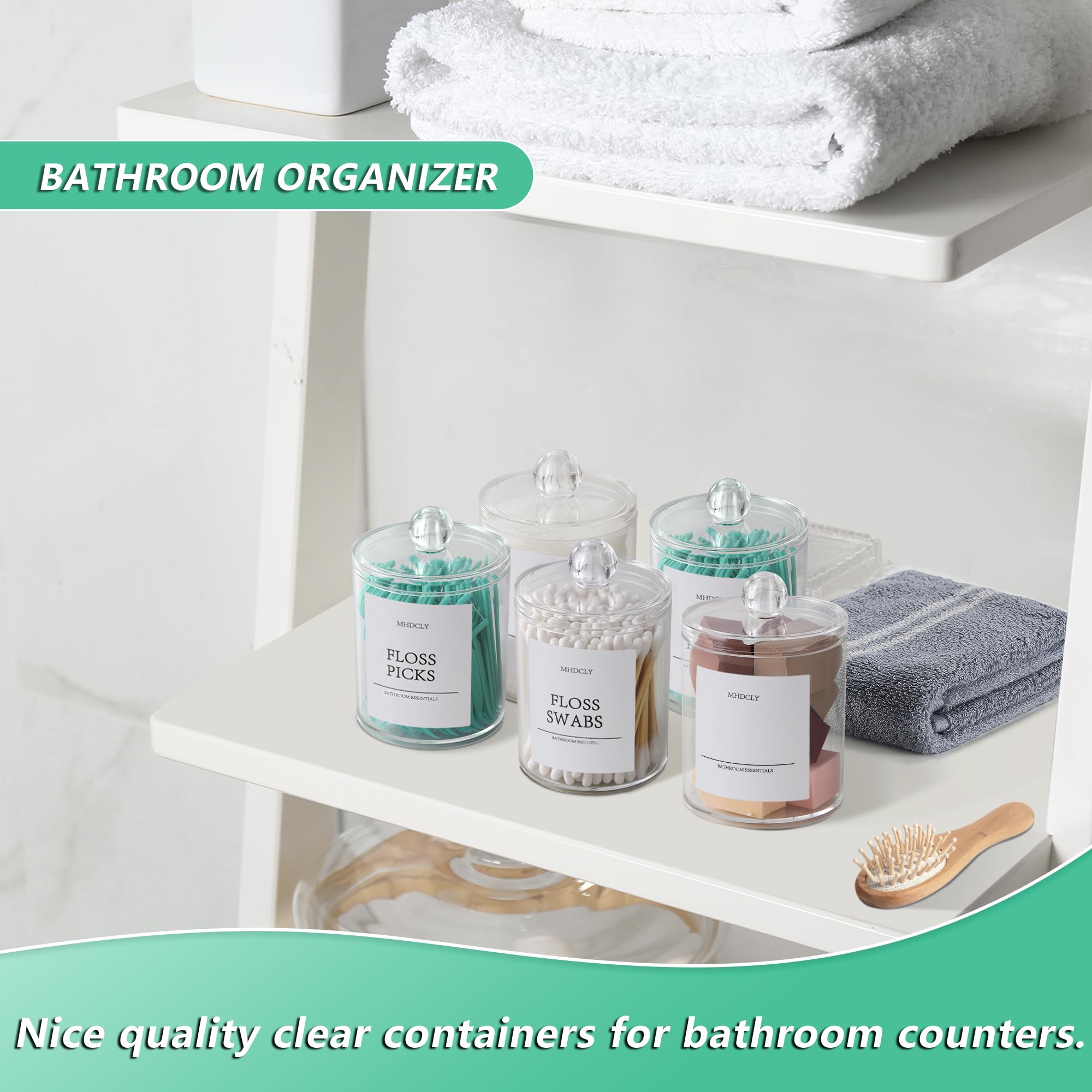 Bathroom Organizers and Storage,4 Pack Bathroom Accessories,Bathroom Decor,Home Decor,Bathroom Storage and Organization,Qtip Holder for Room Decor Aesthetic