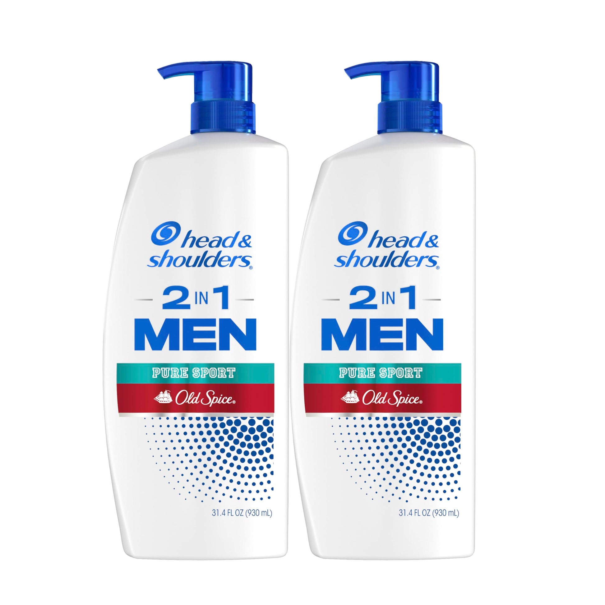 Head & Shoulders 2-in-1 Dandruff Shampoo and Conditioner Set, Clinically Proven Dandruff & Itch Relief, Lemon-Lime Scent of Old Spice Pure Sport, Nourish Scalp & Hair, 31.4 Fl Oz Each, 2 Pack