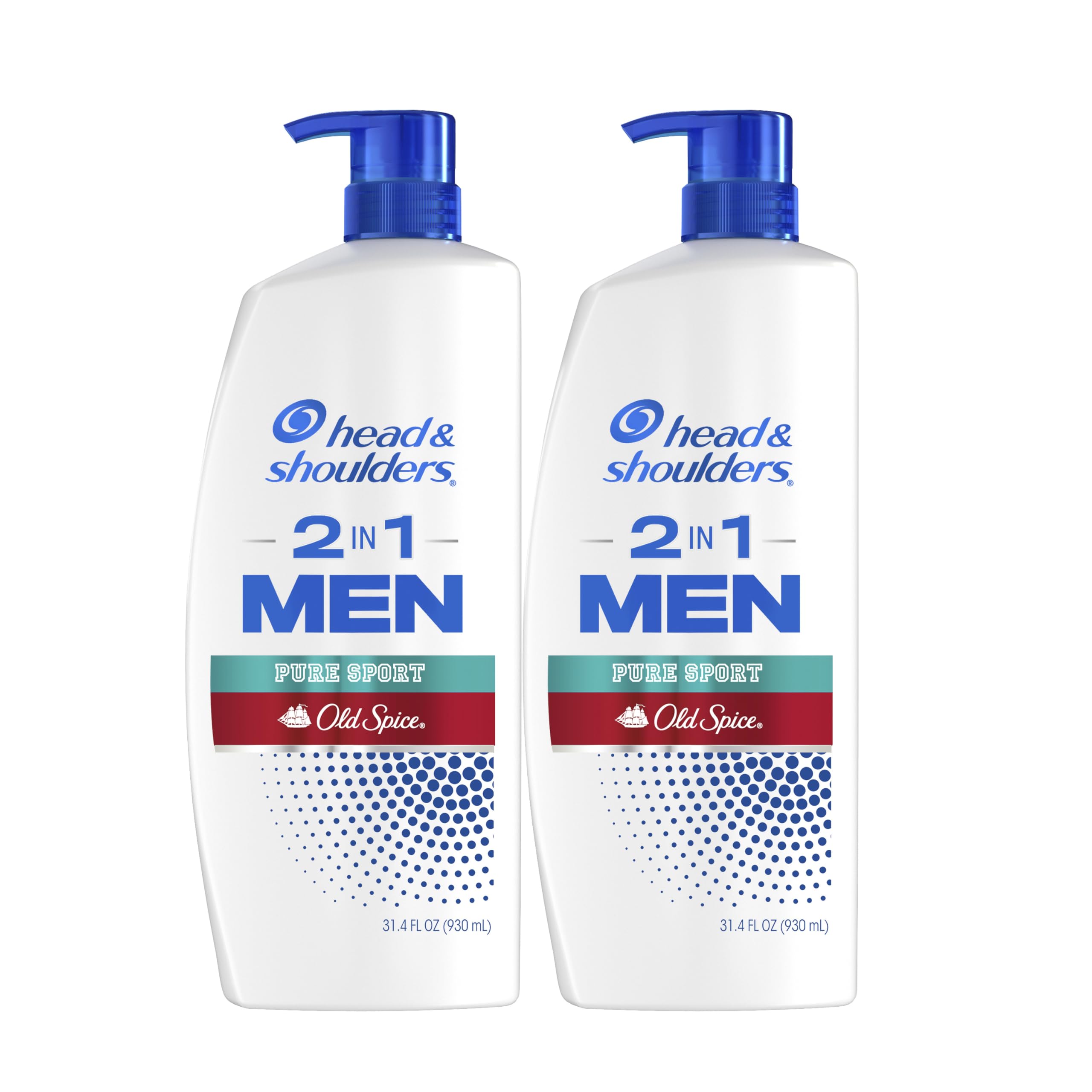 Head & Shoulders 2-in-1 Dandruff Shampoo and Conditioner Set, Clinically Proven Dandruff & Itch Relief, Lemon-Lime Scent of Old Spice Pure Sport, Nourish Scalp & Hair, 31.4 Fl Oz Each, 2 Pack