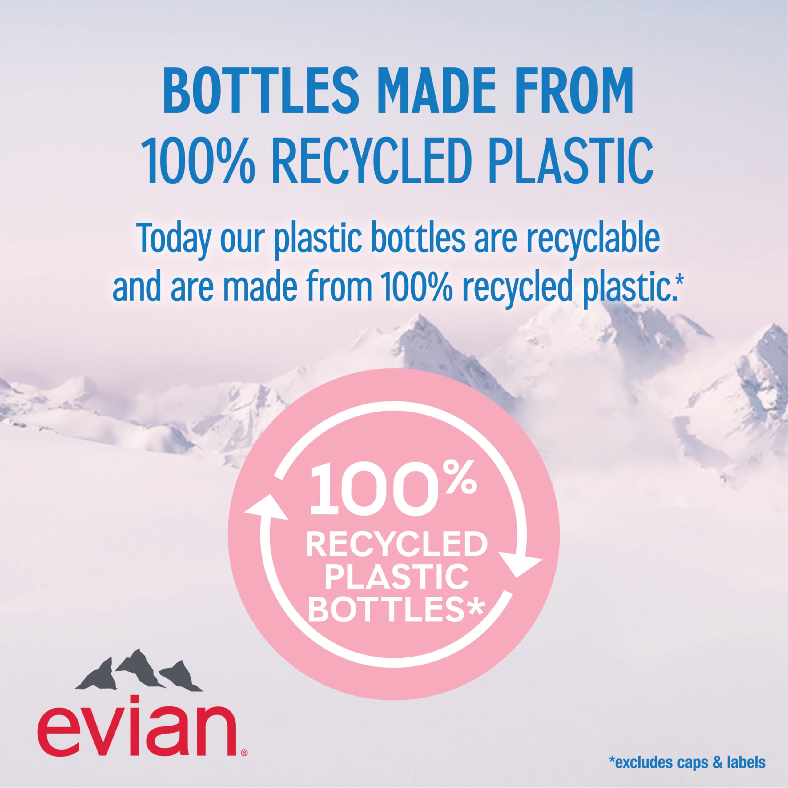 Evian Natural Spring Water, 1 L bottles, 6 pack