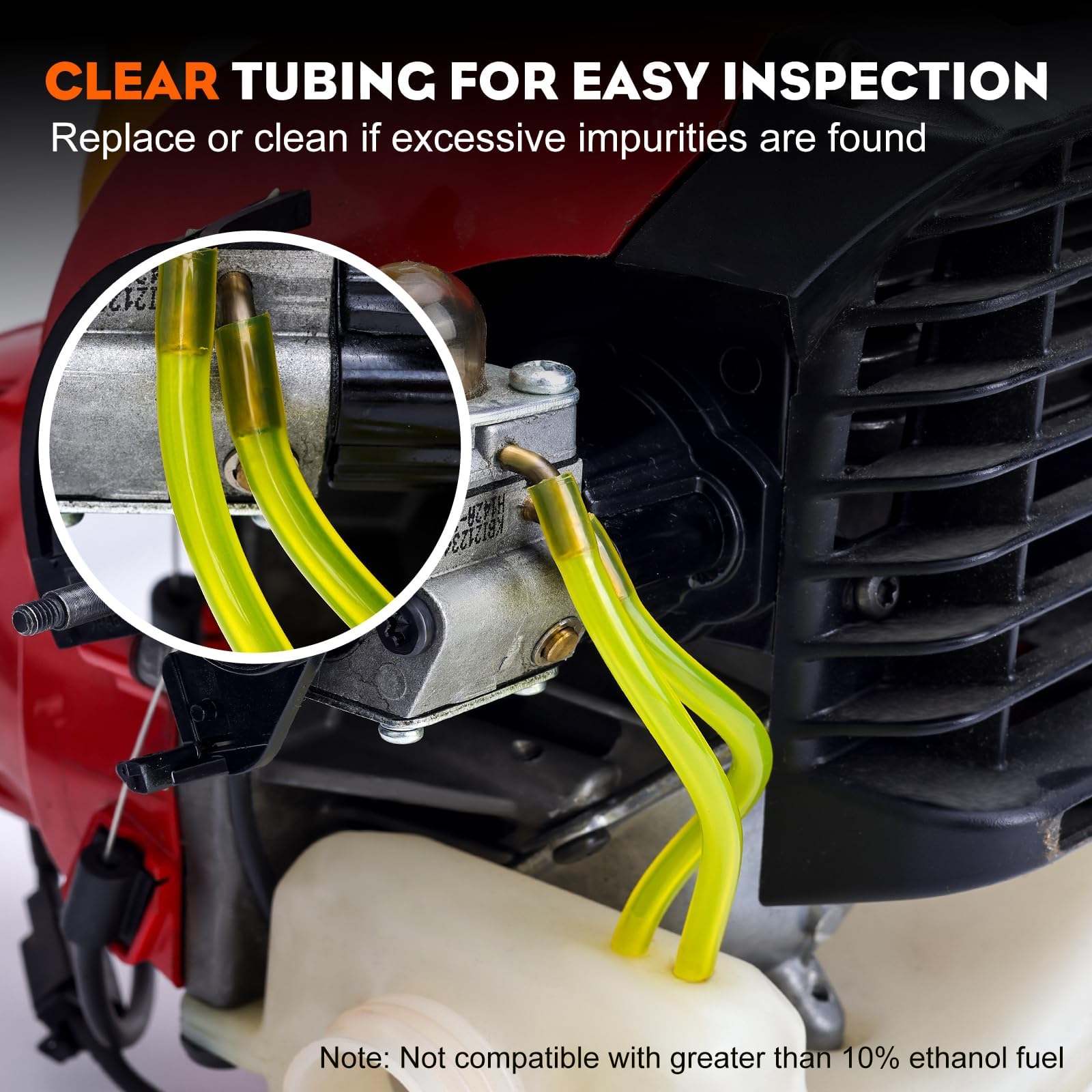 Hipa 4 Size Gas Fuel Line Hose Tubing 4 ft. Each for Small Engine Chainsaw Lawn Mower String Trimmer WeedEater Blower Model Parts I.D x O.D 1/8" x 3/16" 3/32" x 3/16" 1/8" x 1/4" .08" x .14"