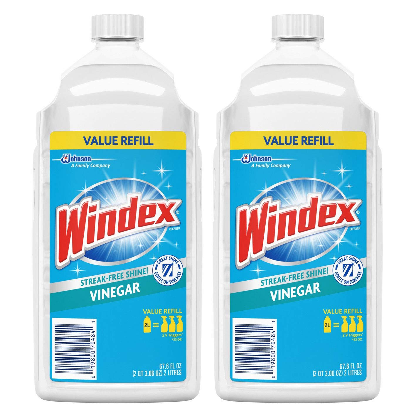 WINDEX Vinegar Multi-Surface Cleaner Refill, 2 L (2)