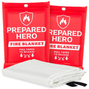 Prepared Hero Emergency Fire Suppression Blanket - 2 Pack, 40' x 40' Fiberglass Blanket for Kitchen and Home