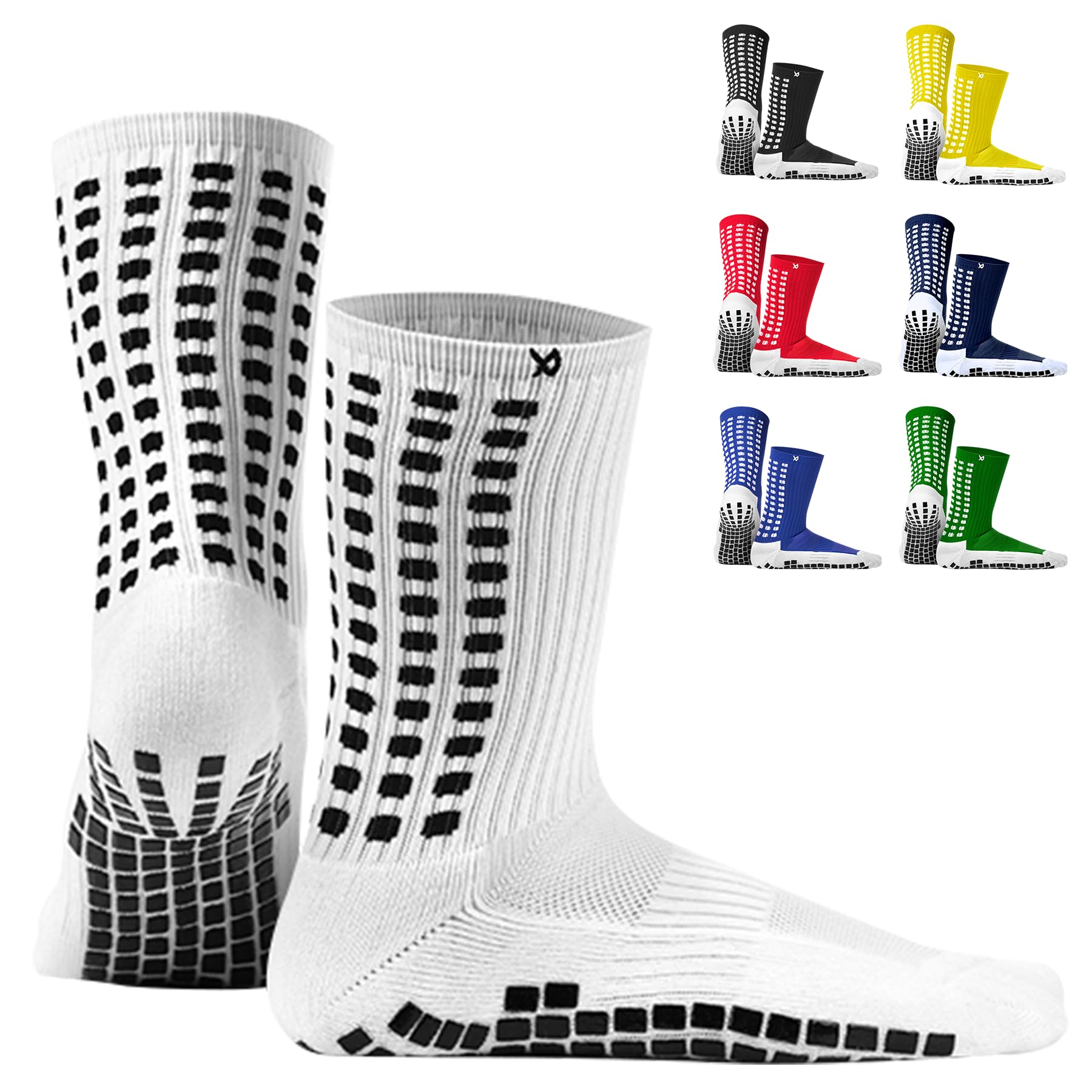 Lux Dual Grip Socks - Soccer Grip Socks for Men and Women. GripArray™ Engineered Performance & Comfort - Anti-Slip Grip Socks for Soccer