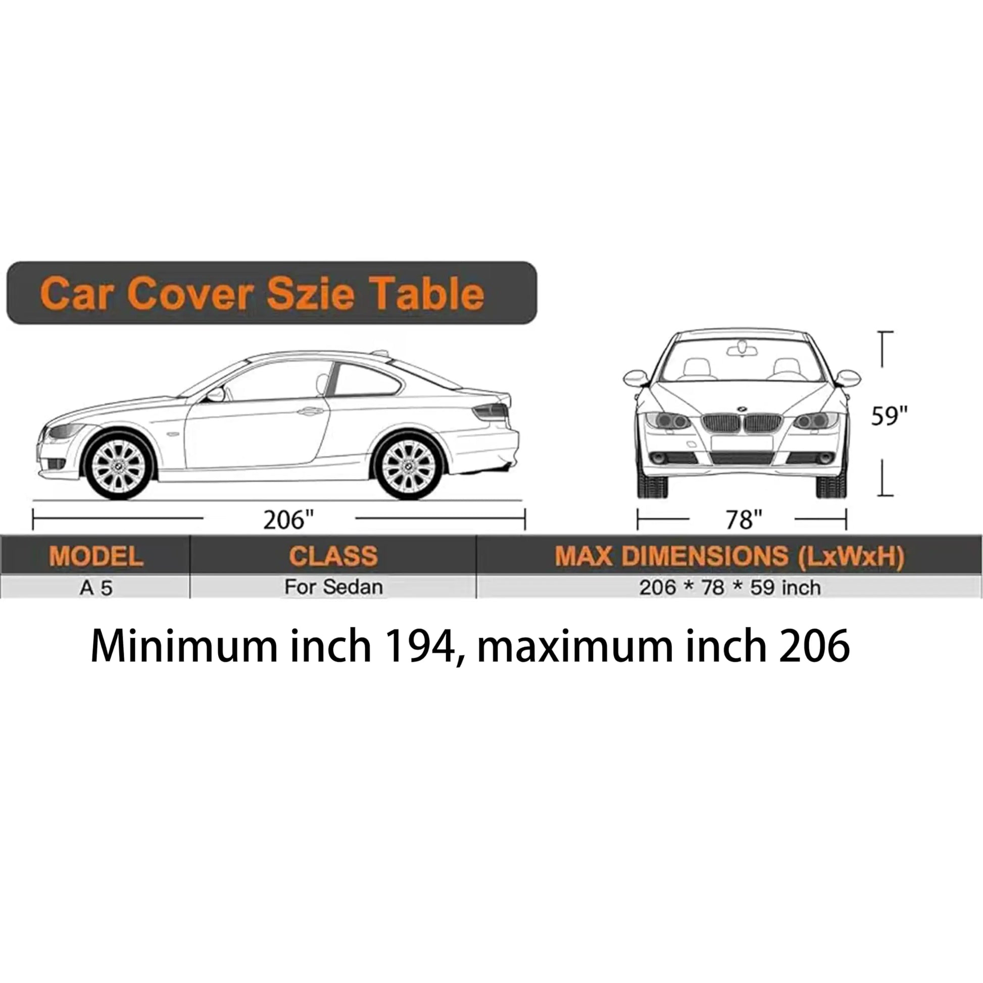 MORNYRAY Waterproof Car Cover All Weather Snowproof UV Protection Windproof Outdoor Full car Cover, Universal Fit for Sedan (Fit Sedan Length 194-206 inch, Blue)