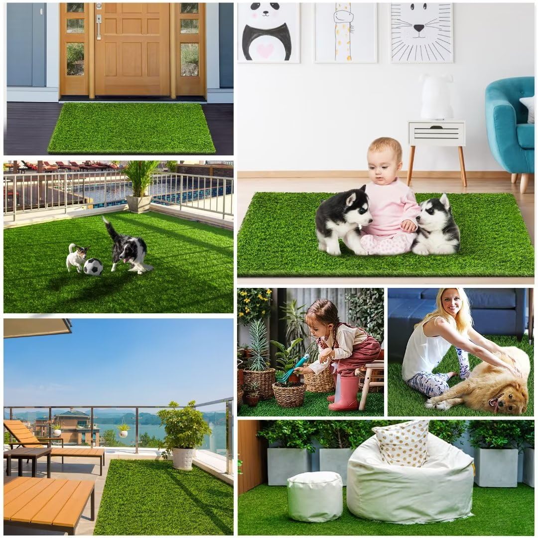 CooZero Artificial Grass, Professional Dog Grass Mat, Potty Training Rug and Replacement Turf Outdoor Rug Patio Lawn Decoration, Easy to Clean with Drainage Holes(47.3x31.5 inches)