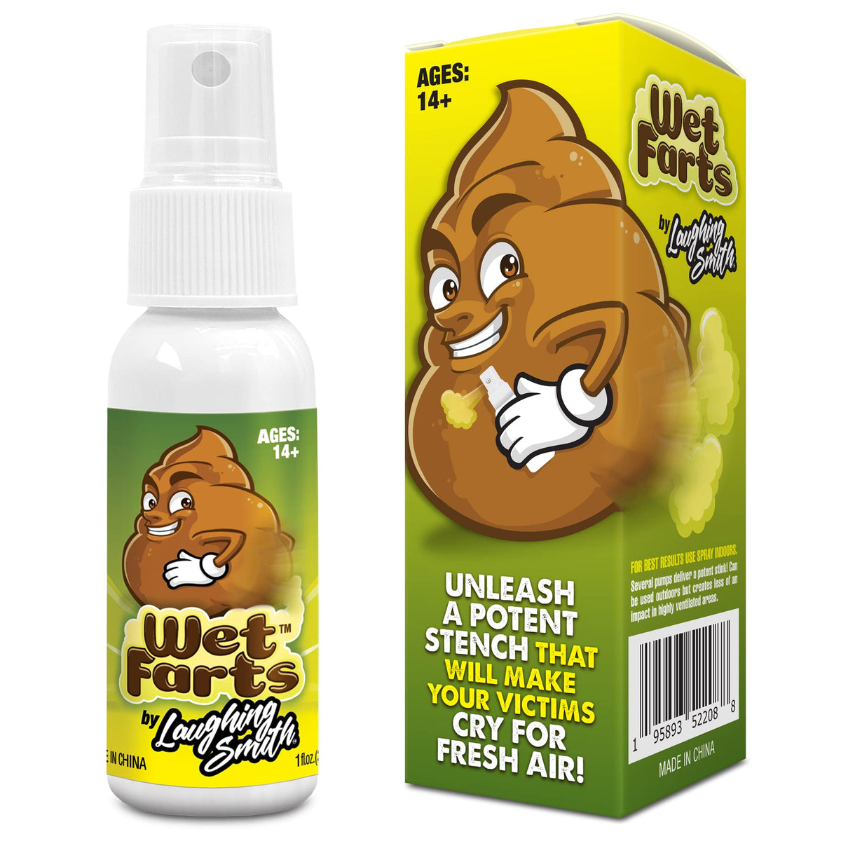 Laughing Smith - ضرطة رطبة - بخاخ نتن قوي - نتانة قوية جدًا - هدايا ومقالب مضحكة للكبار أو الأطفال - أشياء مقالب نتنة - غير سام - رائحته مثل الغاز "السيء" حقًا