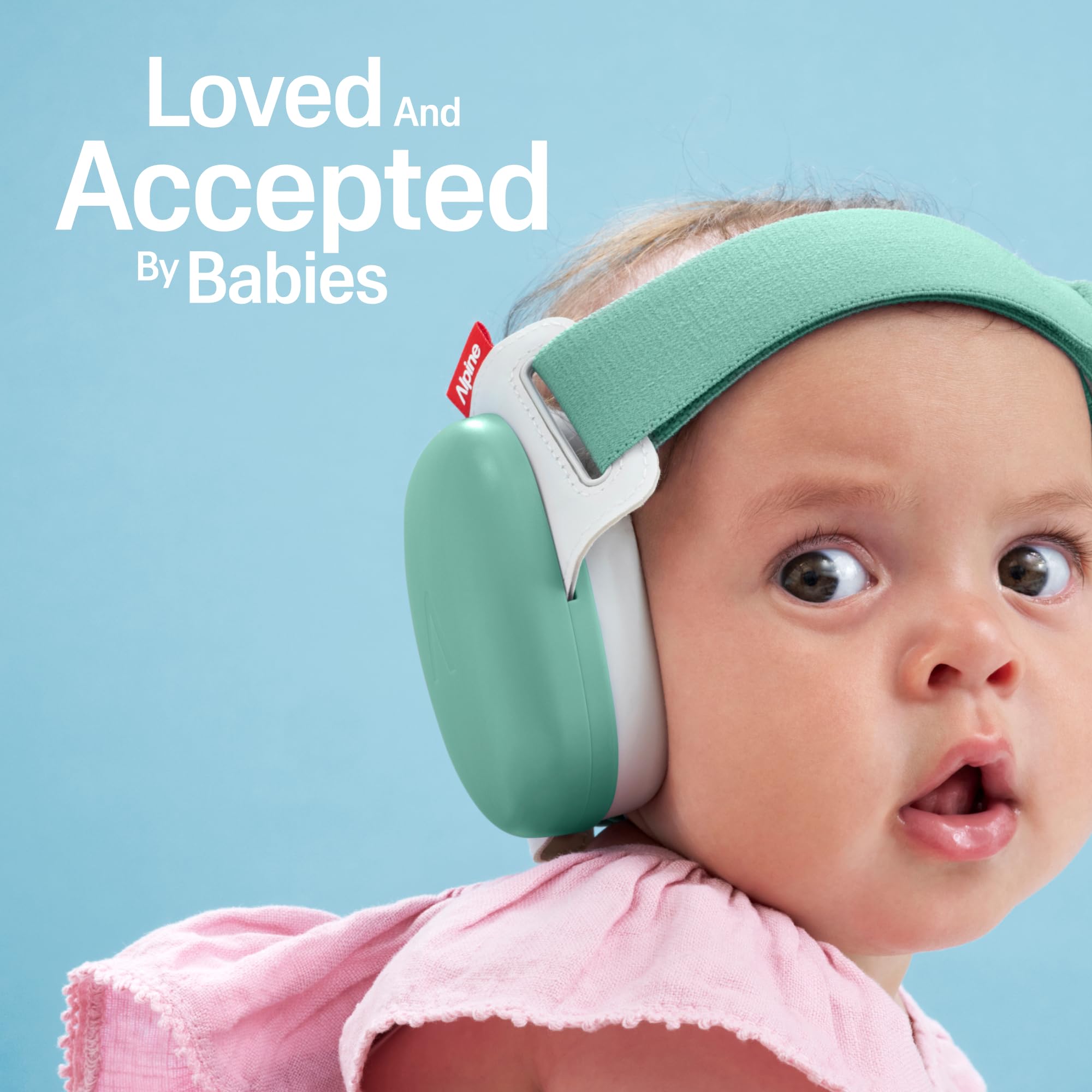 Alpine Muffy Baby - New & Improved Baby Ear Muffs Noise Protection for Babies and Toddlers - CE & ANSI Certified - Safe and Soothing Hearing Protection - Age 3-48 Months - Approved by Babies - Green