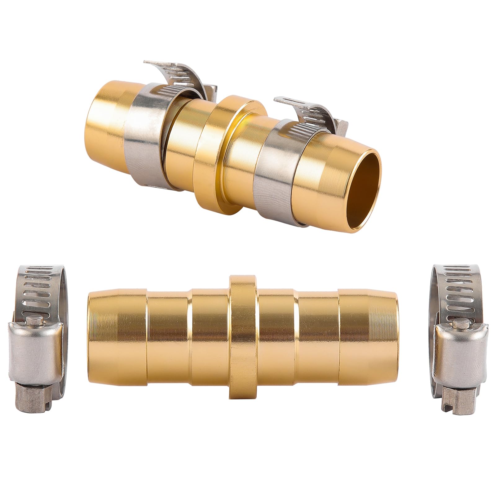 Sanpaint 2 Pack Garden Hose Connector Repair Mender Kit with Stainless Clamp,Fits 3/4"-5/8" Water Hose Repair Fitting