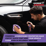 Ceramic Coating Top Coat for Cars Fortify Quick Car Wax Polish Spray Waterless Wash & Wax Hydrophobic Polish & Polymer Paint Sealant Detail Protection 16 Fl Oz by SHINE ARMOR