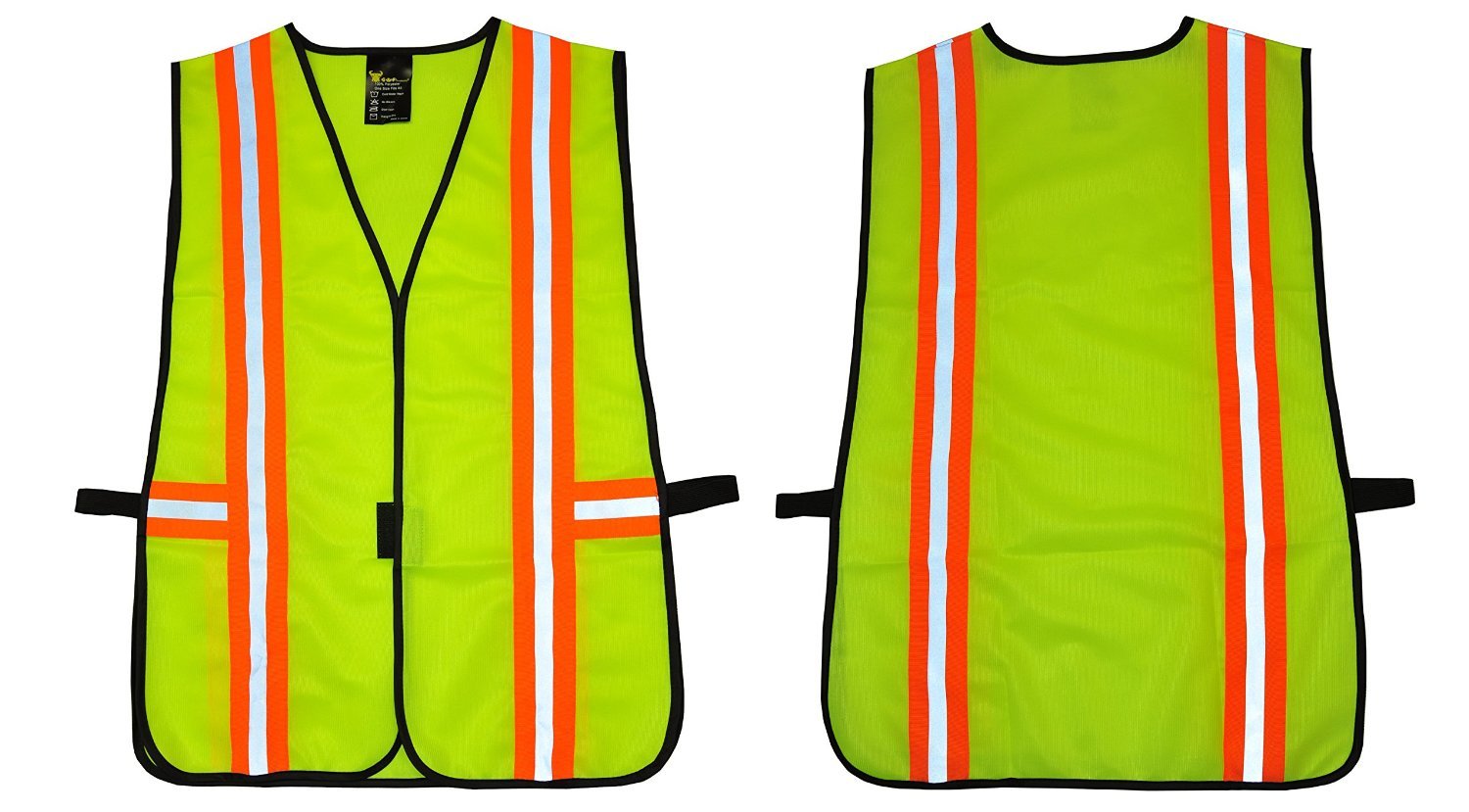 G & F Products 41112 Safety Vest with Reflective Strips, Poly Meets ANSI/ISEA Standards, One Size, Neon Lime Green, Fits All,Yellow