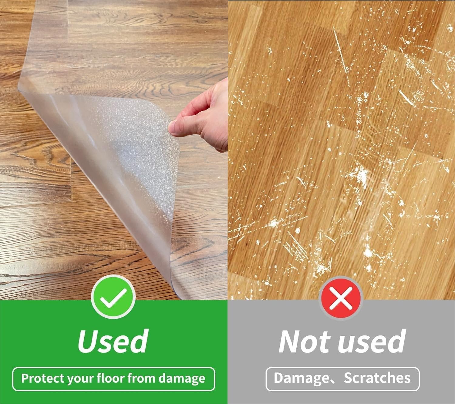 SHAREWIN Office Chair Mat for Hardwood Floors - 36"x47" Desk Chair Mats Home Floor Protector Heavy Duty - Easy Clean