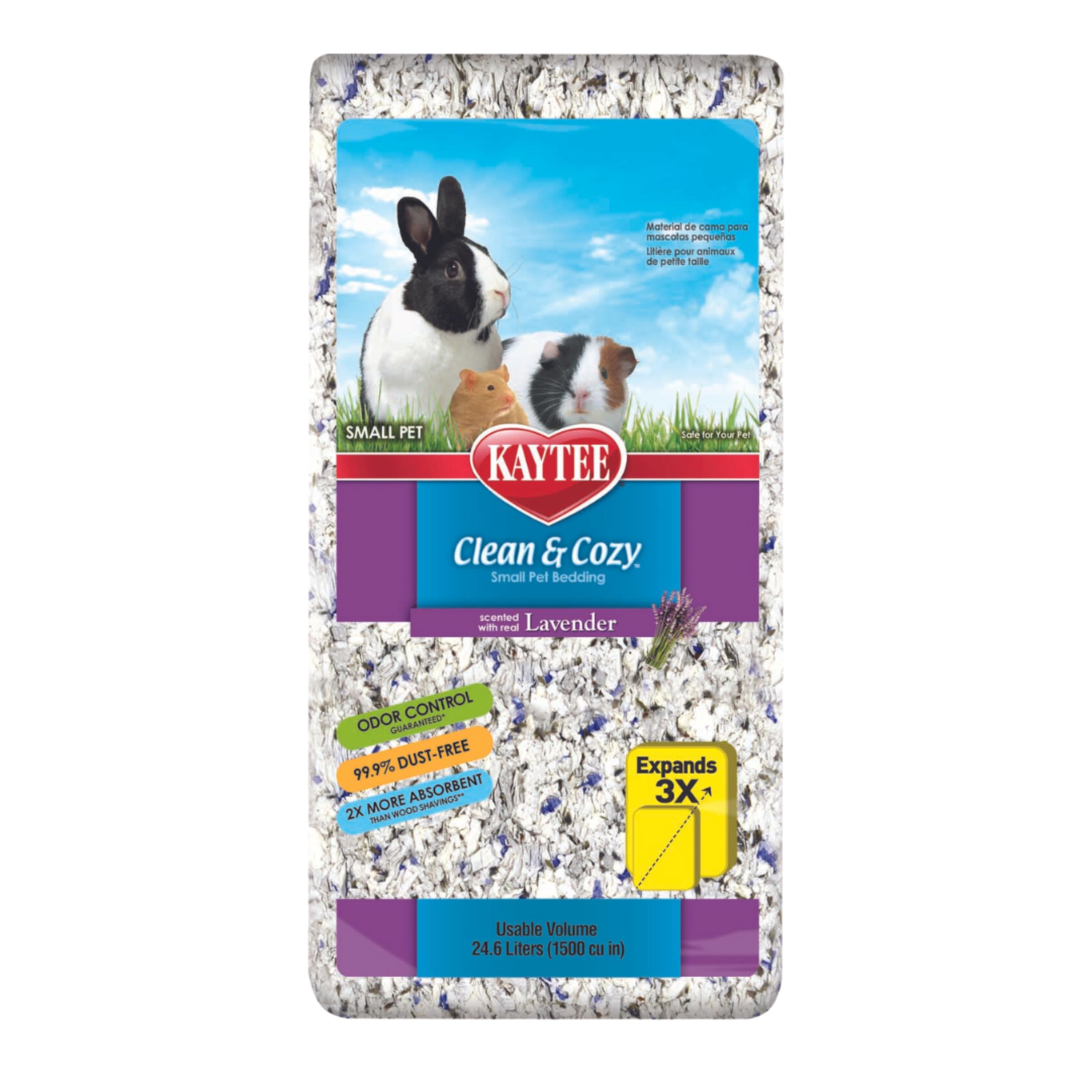 Kaytee Clean & Cozy Lavender Bedding For Pet Guinea Pigs, Rabbits, Hamsters, Gerbils, and Chinchillas, 49.2 Liters