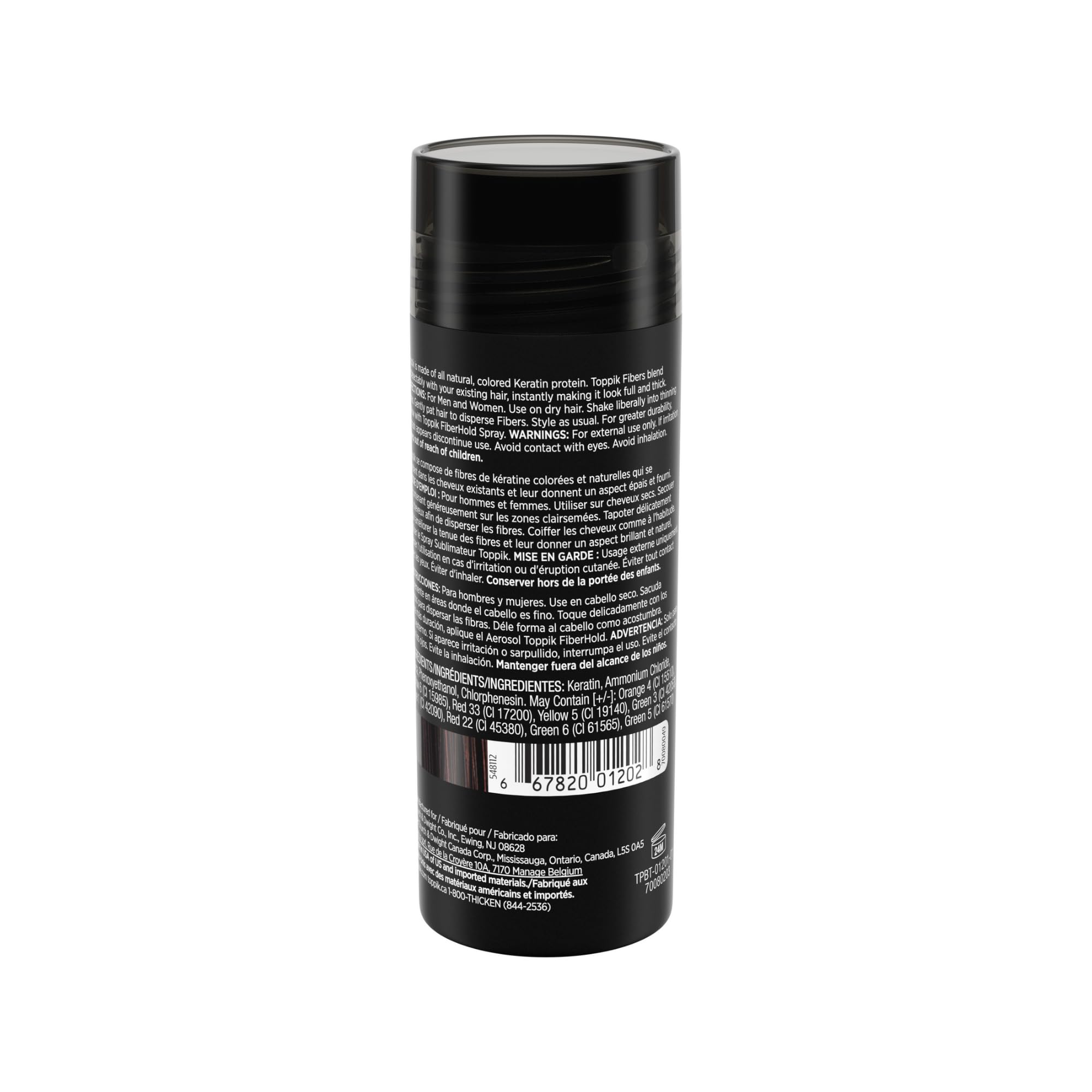 Toppik Hair Building Fibers, Black, 27.5g | Fill In Fine or Thinning Hair | Instantly Thicker, Fuller Looking Hair | 9 Shades for Men & Women