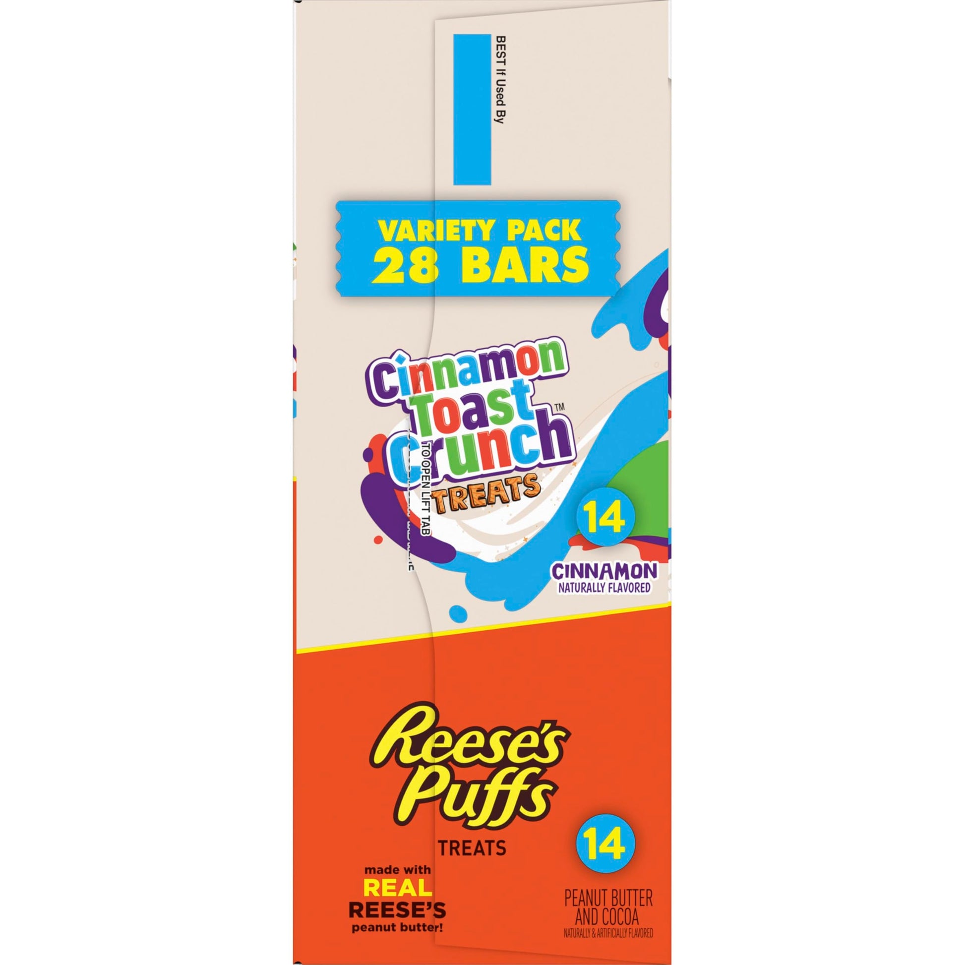 Cinnamon Toast Crunch and REESE'S Puffs Cereal Treat Bars Variety Pack, Snack Bars, 28 Ct, 23.8 oz