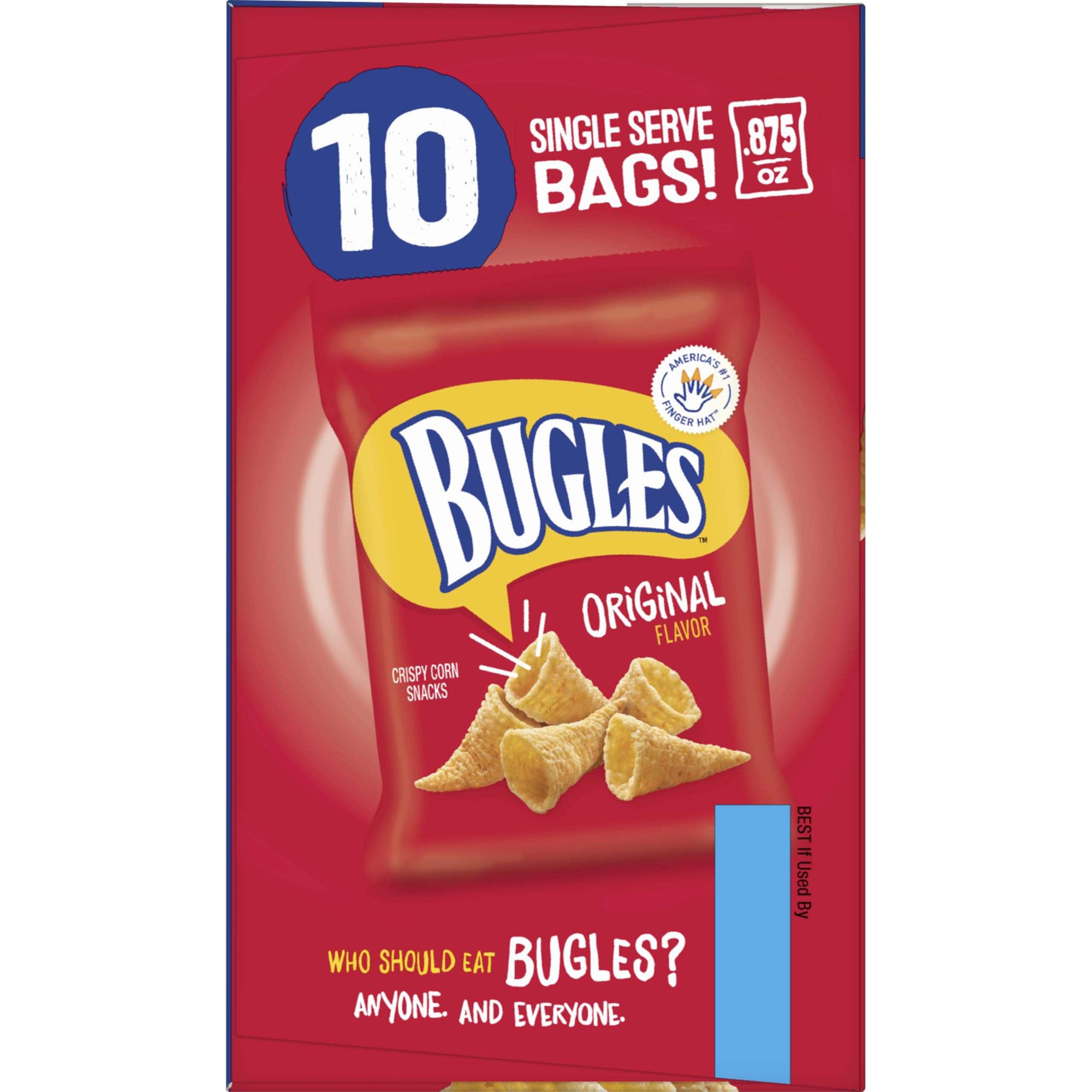 Bugles Original Crispy Corn Snacks, Snack Bags Multipack, 10 Ct, 8.75 oz