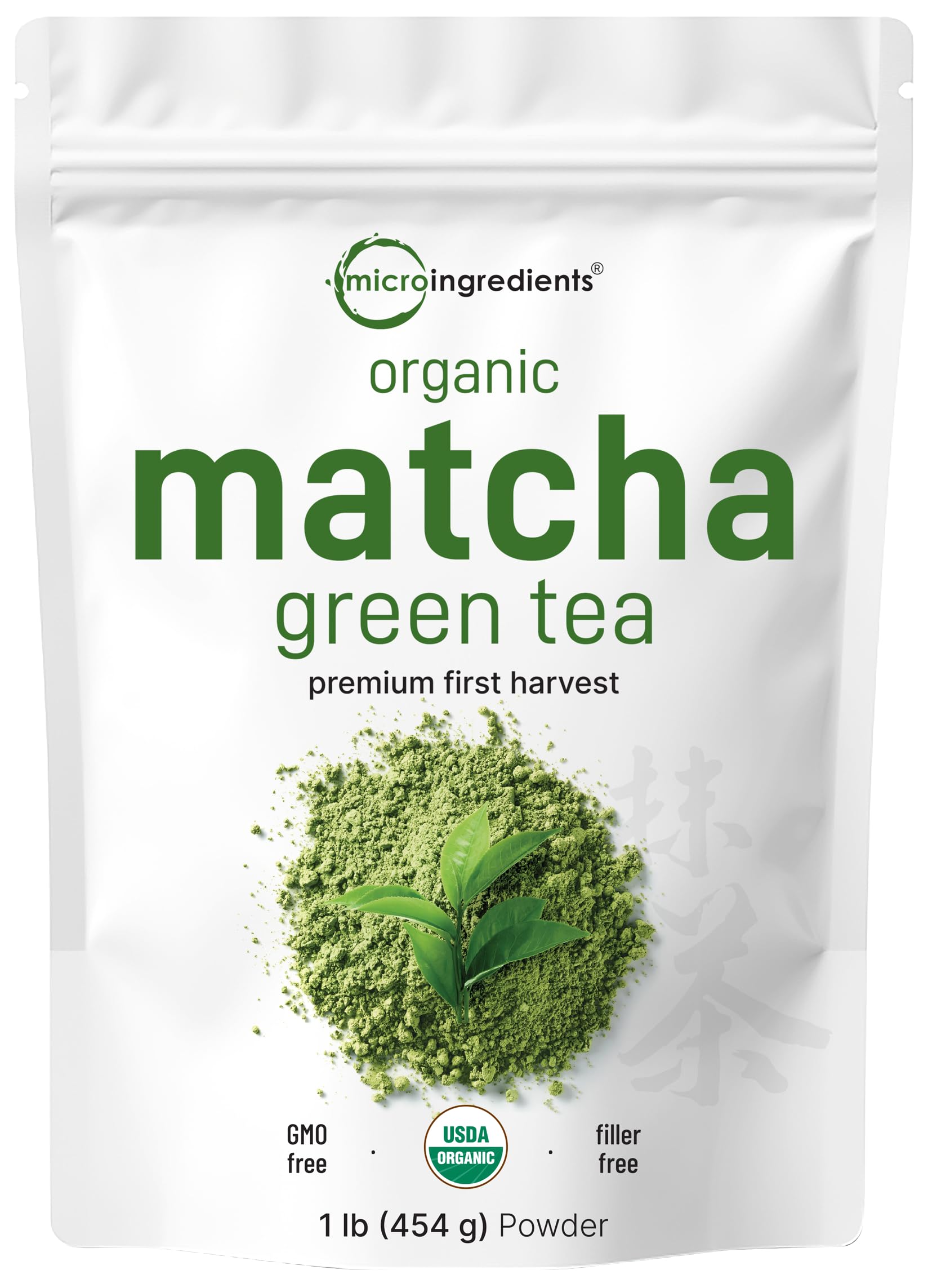 Micro Ingredients Bio Matcha Grünteepulver, 450 g | Erste Ernte, Kochqualität aus Japan | 100 % rein & unaromatisiert | Ideal für Tee, Latte & Smoothies | Gentechnikfrei, ohne Zucker, umweltfreundliche Verpackung