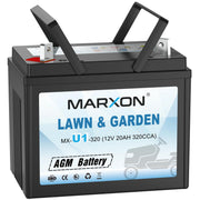 Marxon U1 320CCA Riding Lawn Mower Batteries, Garden Tractors Battery Maintenance Free AGM Battery, Compatible with Troy-Bilt, John Deere, Toro, Cub Cadet, Craftsman, Ariens Poulan Pro Massey Ferguson