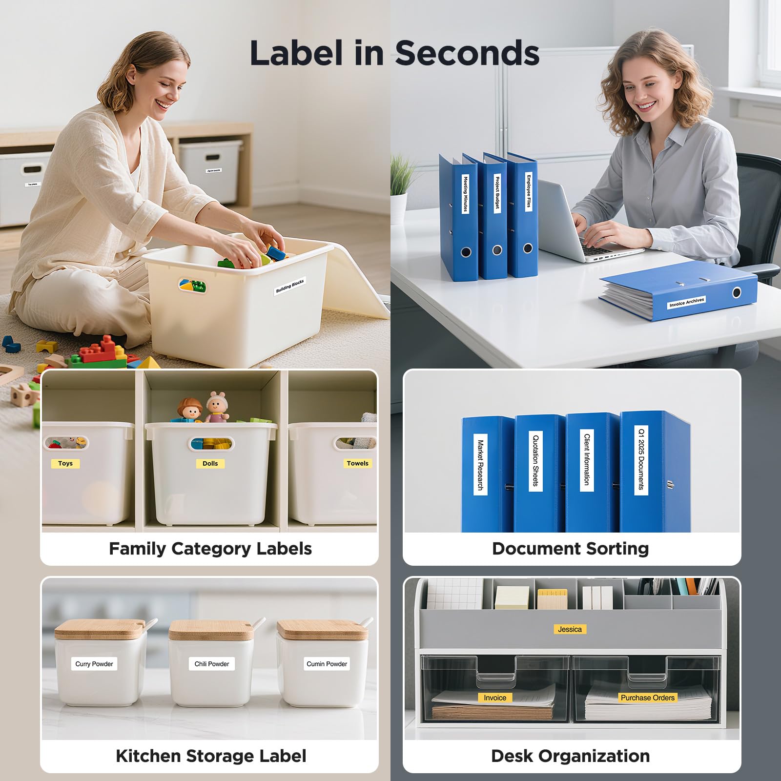 Label Maker Tape SUPVAN E10 Adapted Label Print Paper Refill Size 2 Packs Continous 0.59inx19.68ft Thermal Laminated Waterproof Self-Adhesive Multipurpose Labeling Tape Replacement